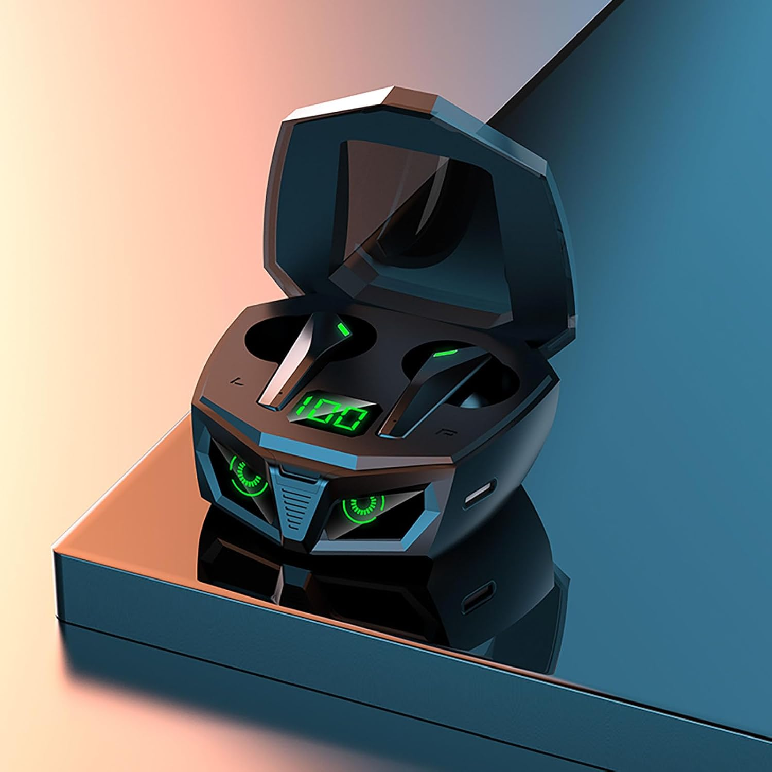 ELLENNE Headphones Bluetooth 5.3 P50 Black Gaming Low Latency Wireless TWS Black