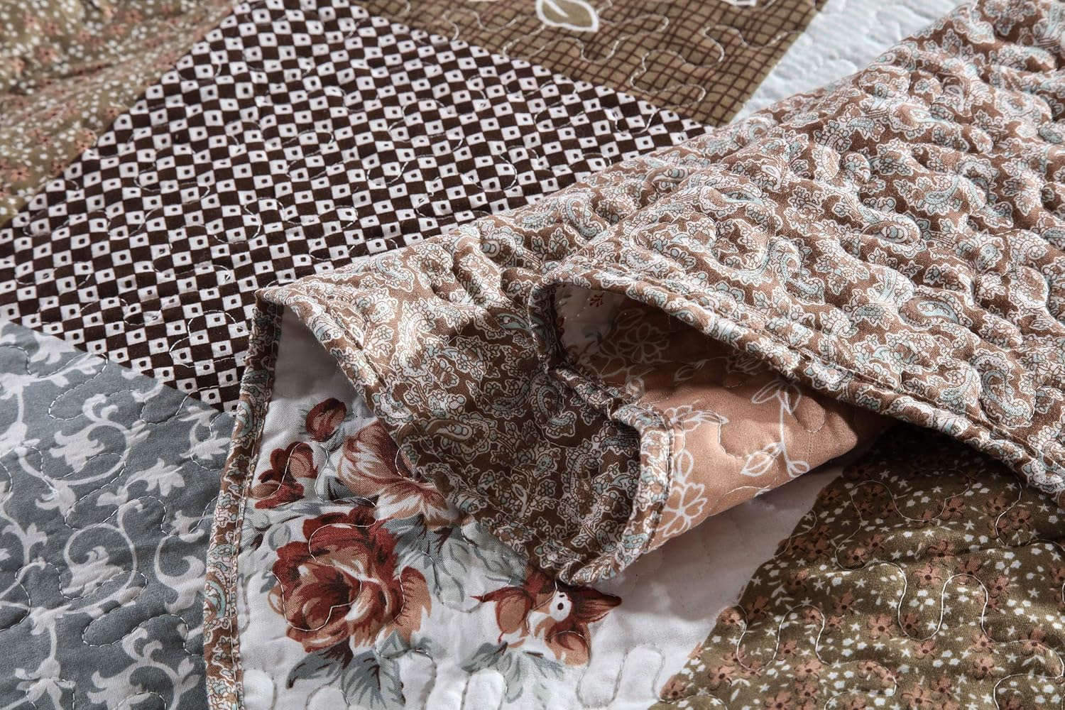 Travan 2-Piece Twin Quilt Sets with Sham Oversized Bedding Bedspread Reversible Soft Coverlet Set, Twin Size