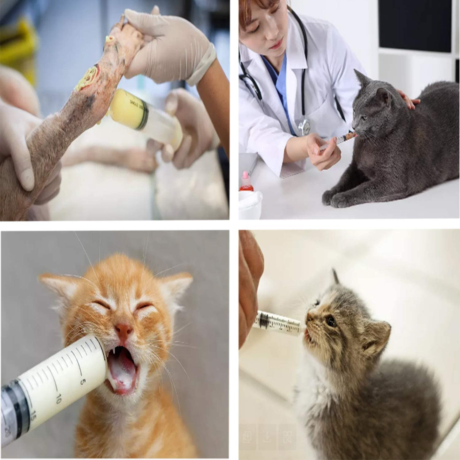 20Ml Syringe with Caps (10 Pcs), Suitable for Feeding Newborn Small Animals, Also Suitable for Liquid Extraction, Adding Ink, Watering Flowers, Etc. image number 3