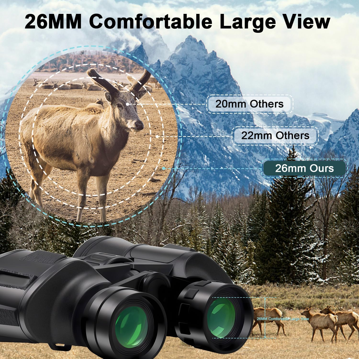 20X50 HD Binoculars for Adults with Phone Adapter, Waterproof Binoculars with Low Light Vision, Binoculars for Hiking, Bird Watching, Sports and Concerts image number 3