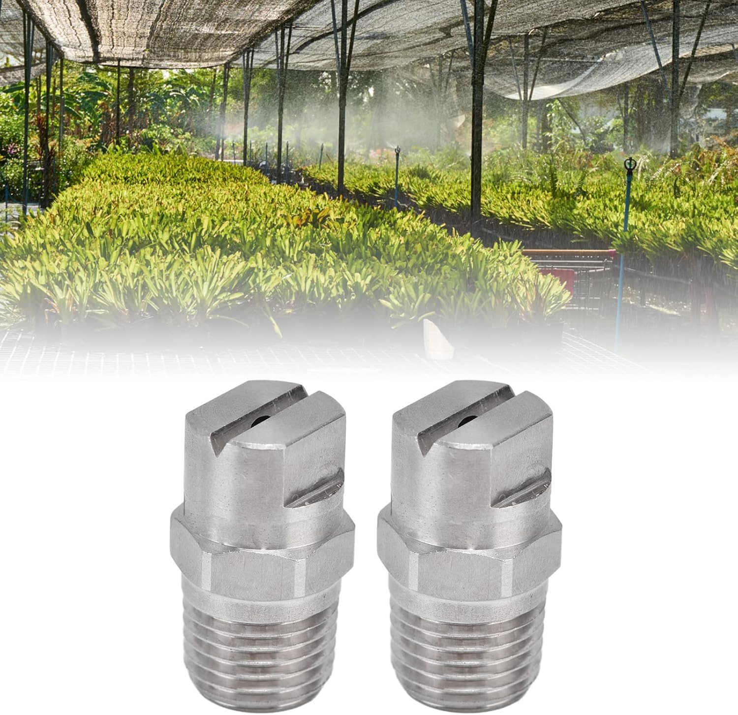 Durable Stainless Steel -Flat Fan Spray Tip with Adjustable Water Cleaning the Fan Nozzle, 2Pcs (95&deg;) image number 1