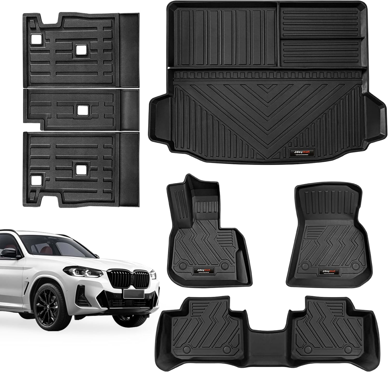 Custom Fit Floor Mats & Trunk Cargo Liner & Backrest Mat for 2018-2024 BMW X3 G01 All Weather TPE Rubber Protection Mat Upgrade Material image number 4