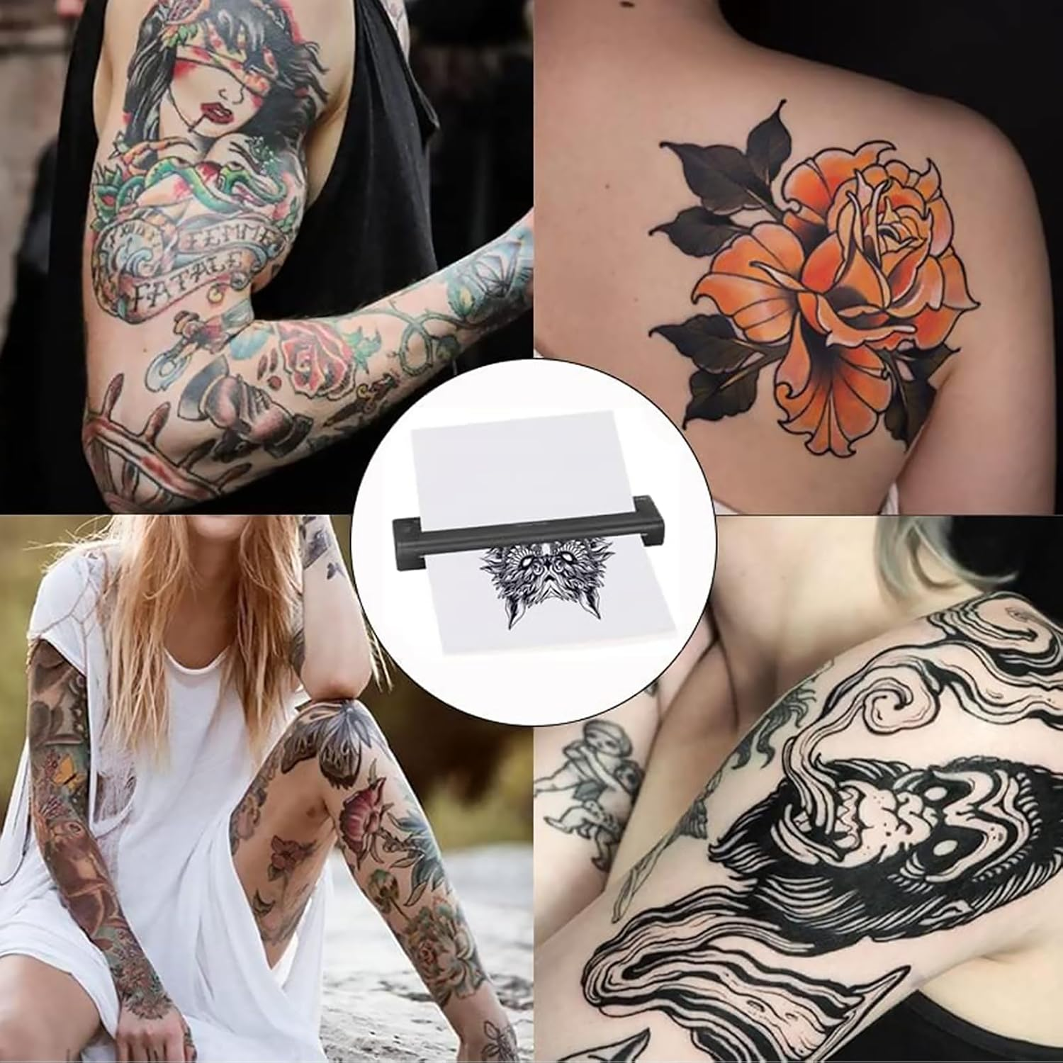 Portable Tattoo Stencil Printer &ndash; 1200Mah Wireless Tattoo Transfer Machine with 10 Transfer Papers, Mini Stencil Printer Compatible with Android, 10S & PC image number 5