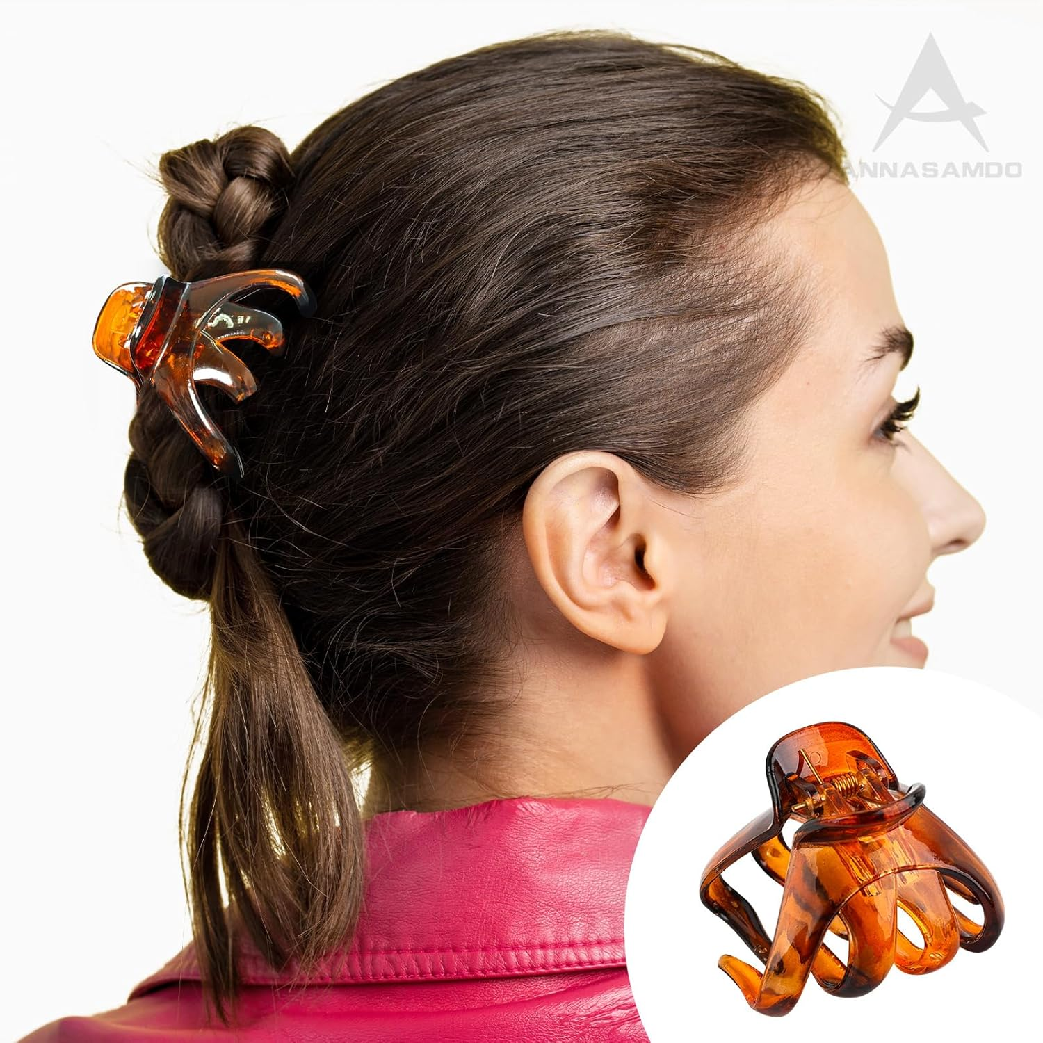 Pack of 6 Women'S Hair Clips, Hair Clips, Octopus Hair Clips, Medium Size for Thick Thin Hair, Non-Slip Vintage Hair Accessory for Women (Black & Coffee & Brown) image number 1