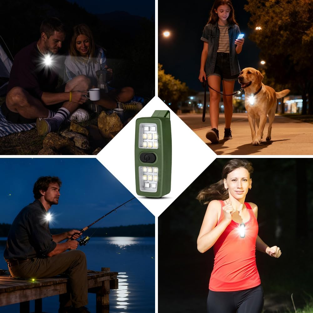 Yuragim LED Clip Lamp, Running Light, Small Headlamp, Pack of 2 USB Rechargeable Clip Lamp, Waterproof Running Light with 7 Light Modes for Camping, Hiking, Jogging, Climbing, Fishing, Backpack image number 4