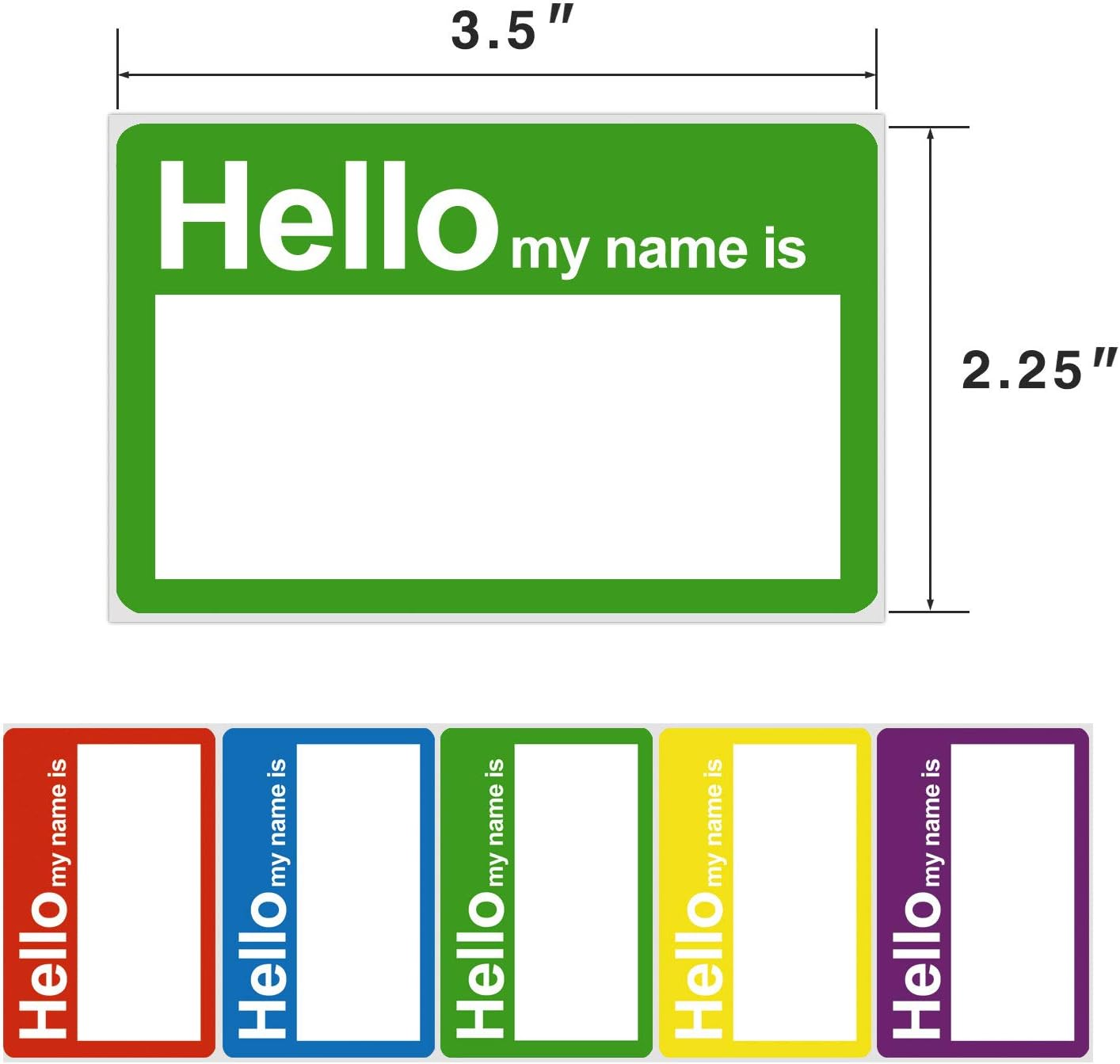 Methdic 5 Colors (Hello My Name Is) Name Tags Stickers 400 Labels for Office, Meeting, School, Teachers and Mailing image number 1