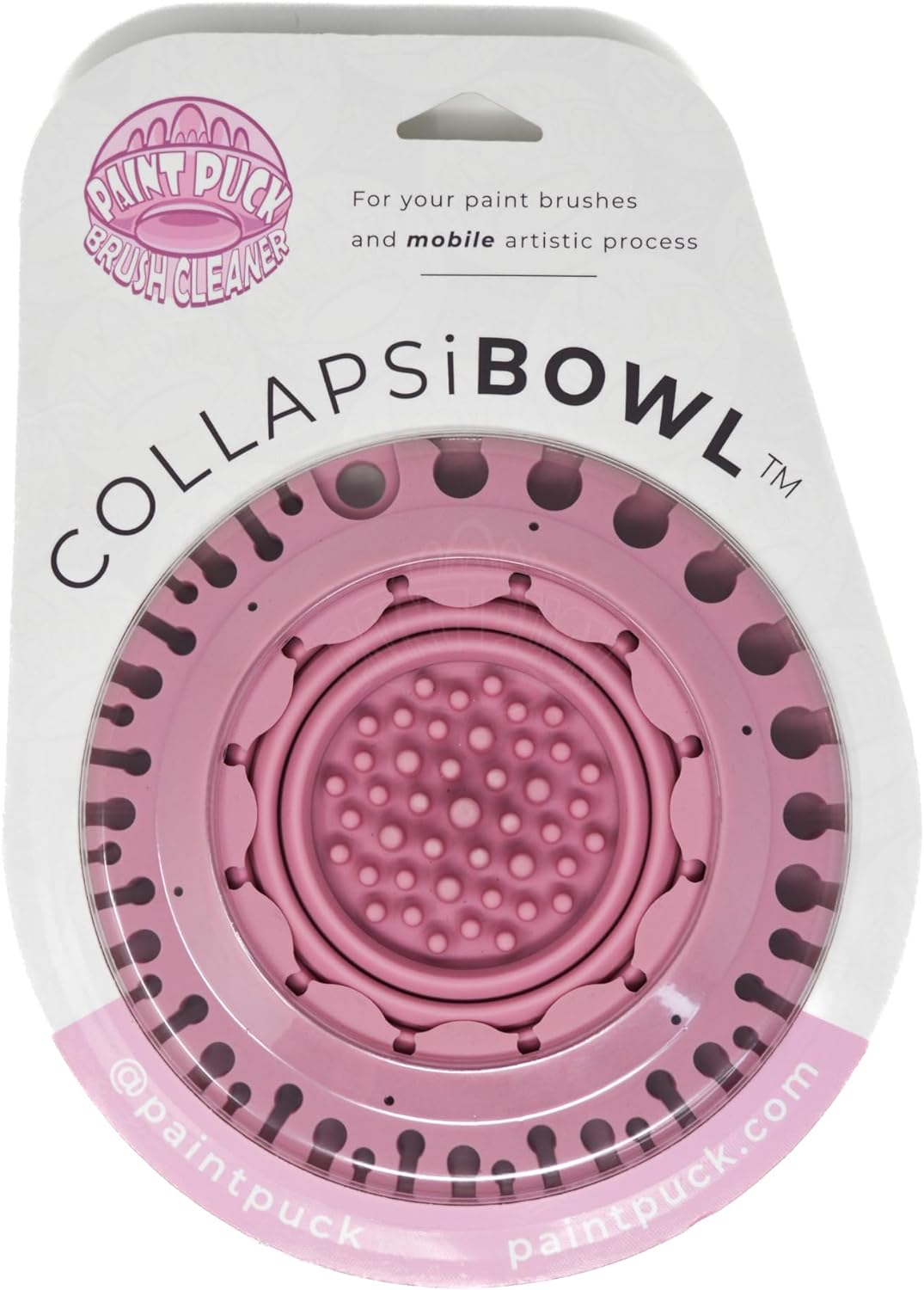 Collapsable Paint Brush Cleaner Rinse Cup (All-In-One) Fine Art, Studio, Classroom | Brushes Holder & Silicone Cleaning System for Acrylic, Watercolor, and Water-Based Mediums (Pink) image number 6