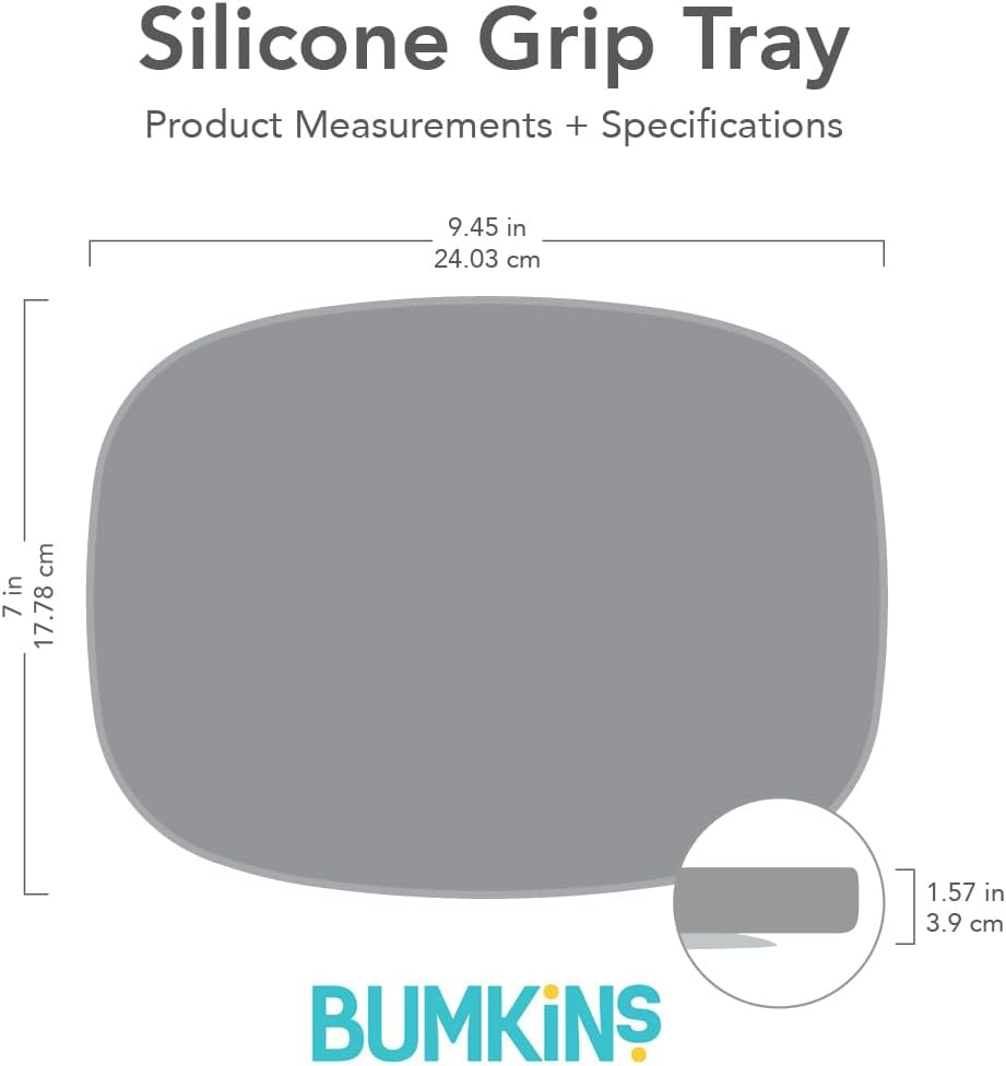 Bumkins Silicone Suction Grip Tray, Kids Large Plate, BPA Free, Microwave and Dishwasher Safe, Marble image number 4
