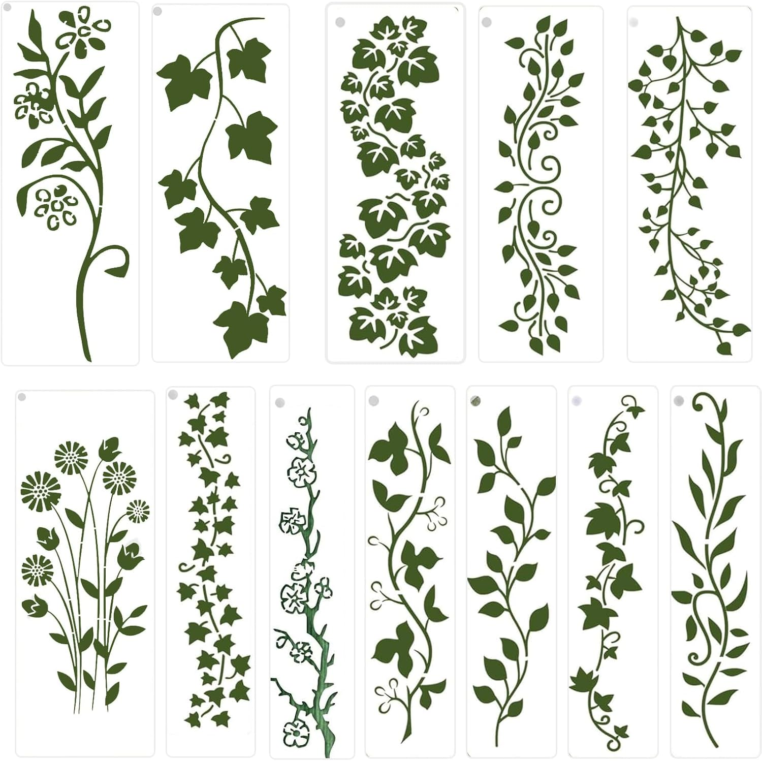 12PCS Large Wall Stencils for Painting,Vines/Flower Stencils,Stencils for Painting,Wall Stencil,Stencils for Crafts Reusable,Stencil Paint,Craft Stencils for Painting on Wood,Wall,Fabric,Furniture image number 6