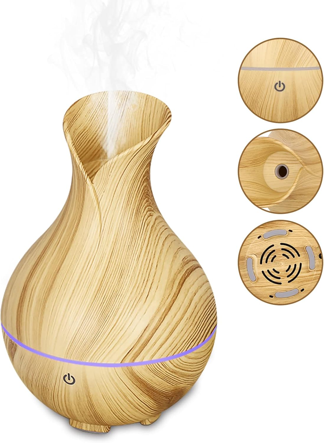 UCINNOVATE Essential Oil Diffuser, 160Ml Cool Mist Humidifier, USB Aromatherapy Diffuser with Colorful Lighting, Auto Turn off Fuction, 2 Mist Modes, Scent Mist Defuser for Bedroom, Home, Office image number 5