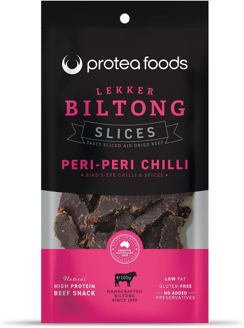 Protea Foods Peri Peri Chilli Lekker Biltong Slices - 100G image number 1