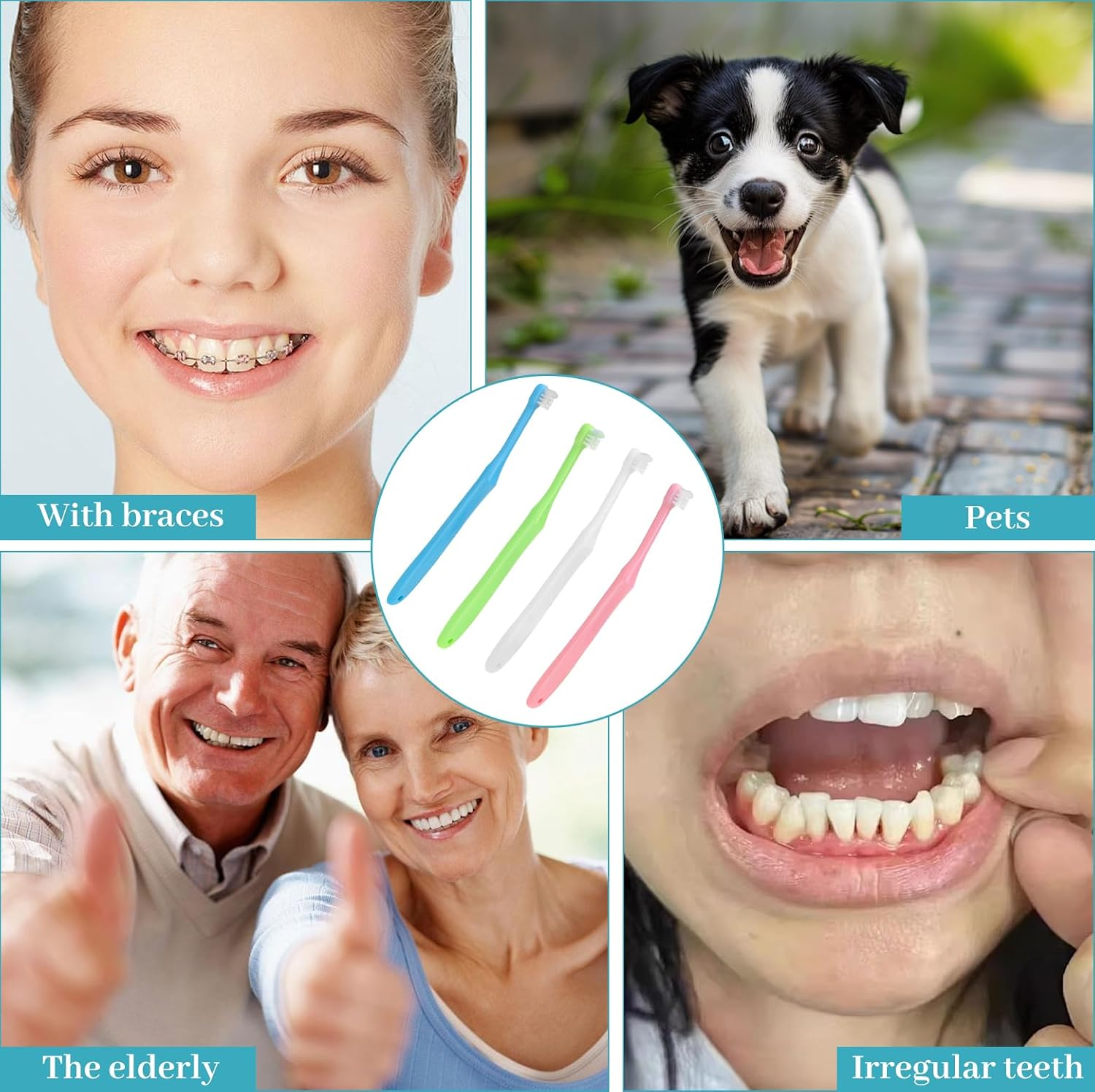 4 Pieces Tuft Toothbrush, Tiny Small Head, Orthodontic Soft Trim, Wisdom Toothbrush, Single Compact Interdental Interspace Brush image number 1