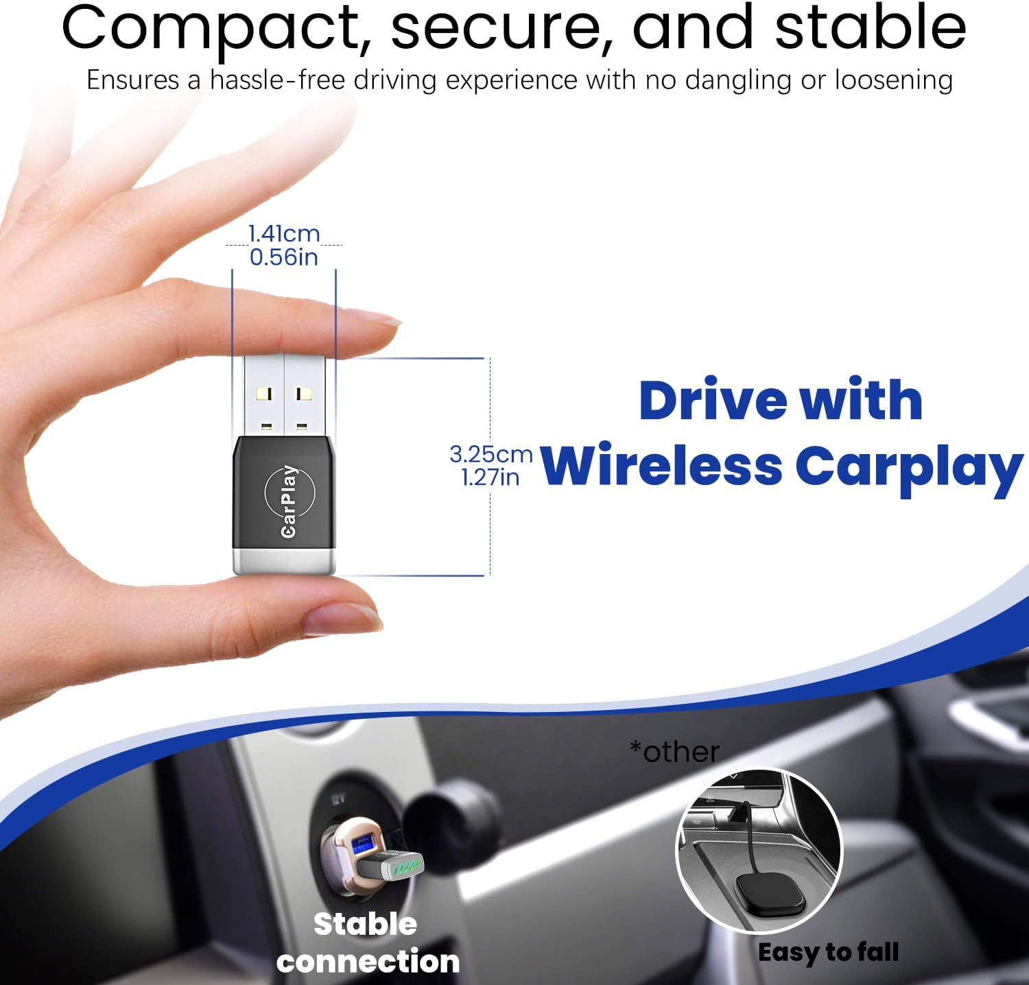 MONODEAL 2-In-1 Wireless Carplay Adapter, 2025 Upgrade Carplay & Android Auto Adapter, Fast & Stable Connection, Compatible with OEM Wired Carplay Cars image number 1