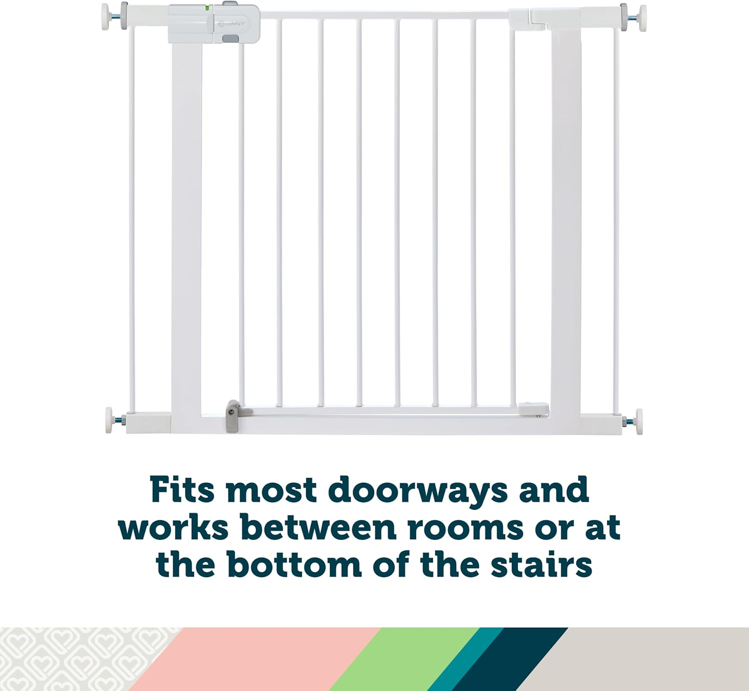 Safety 1St Easy Install Walk Thru Baby Gate for Doorways, Gate with Door, Dog Gates, Fits 29"-38", Easy Install 28" Tall, White image number 1