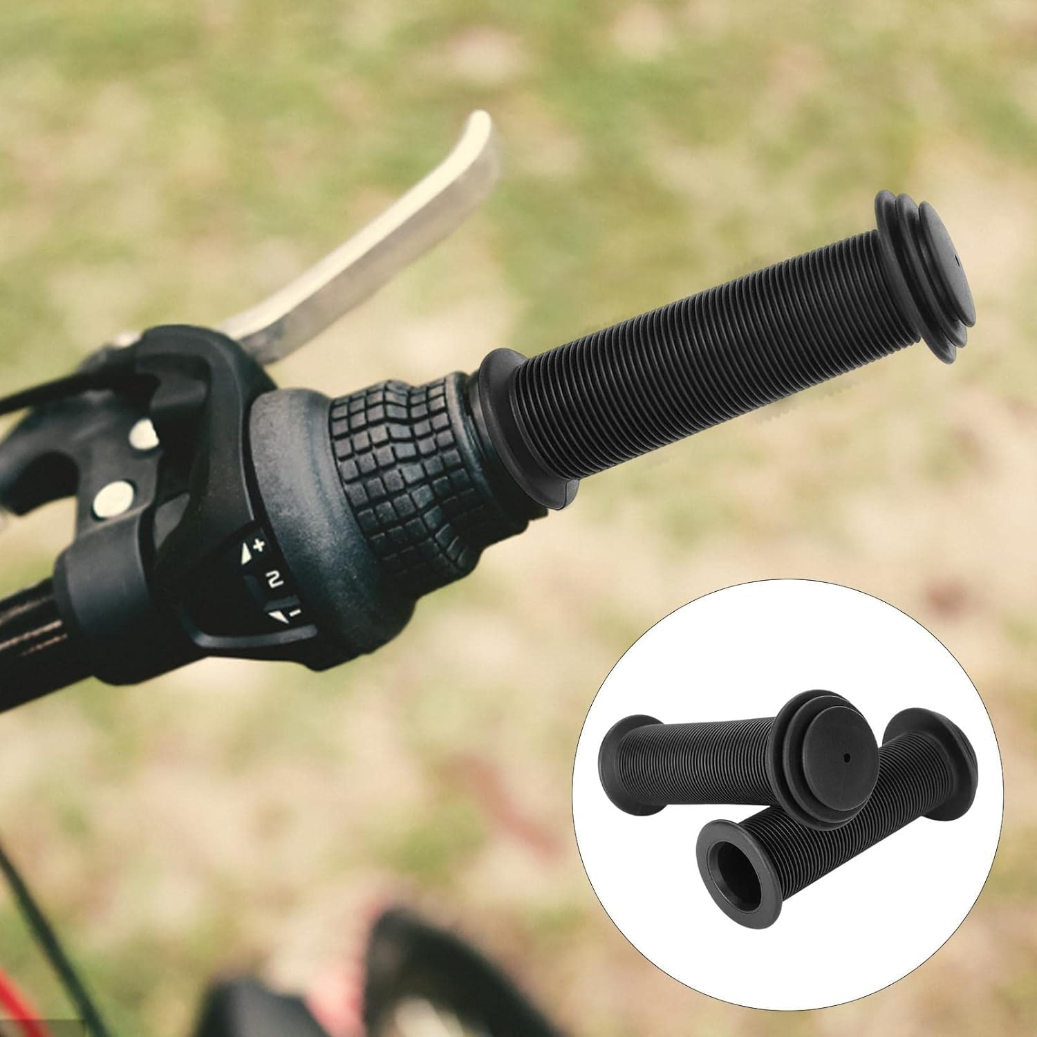 Bike Handlebar Grips,Rubber Bicycle Grips Soft Cycling Grips Non-Slip Bike Handles Grips,Bike Handlebar Rubber Grips,Non-Slip Rubber Bike Grips image number 2