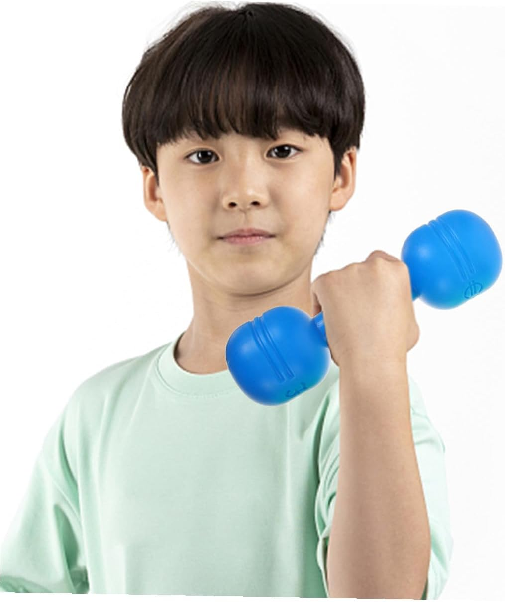 NULYLU Kids Dumbbell Weights Set with Sound, Plastic Toddler Gym Toys 4 Pairs (Yellow, Blue, Green, Red) for Early Education, Preschool Workout and Pretend Play image number 1