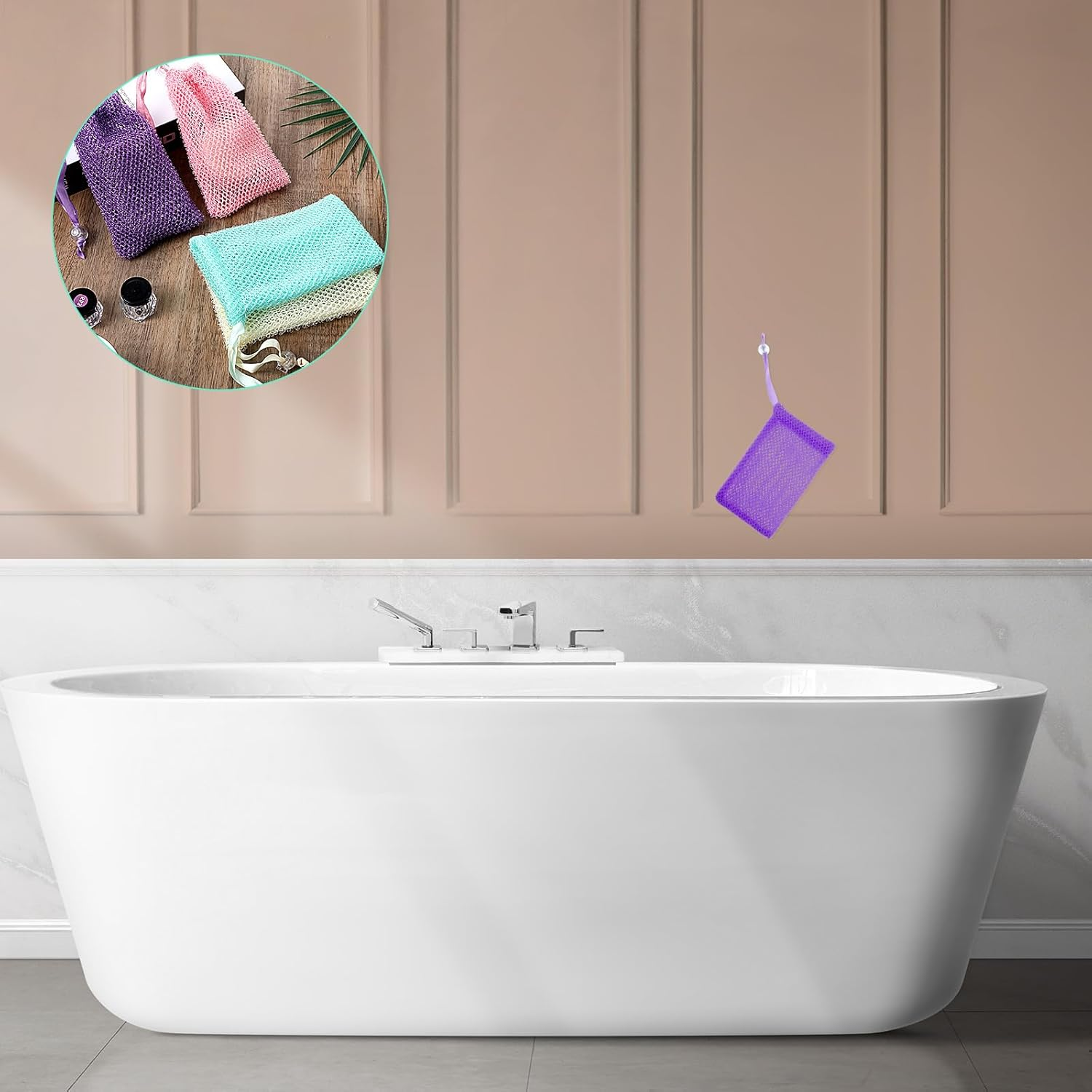 4 Pack Soap Savers for Bar Soap Exfoliating Net Mesh for Shower Holder Mesh Foaming Bag for Bath & Shower (5.5 X 3.5 In, 4 Colors) image number 5