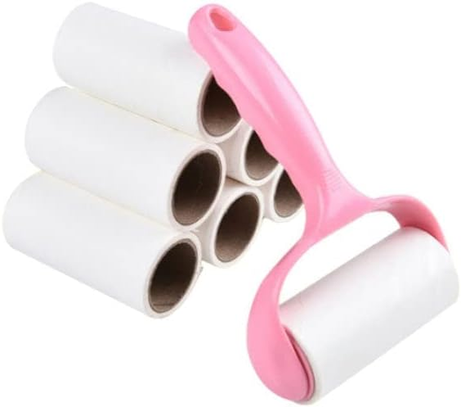 AIMALL Sticky Lint Roller with 6 Refills, Pet Hair Remover for Dog and Cat Fur, Clothes, and Car Dust Cleaning, 12Cm Wide Roller, High-Quality PP Material image number 1