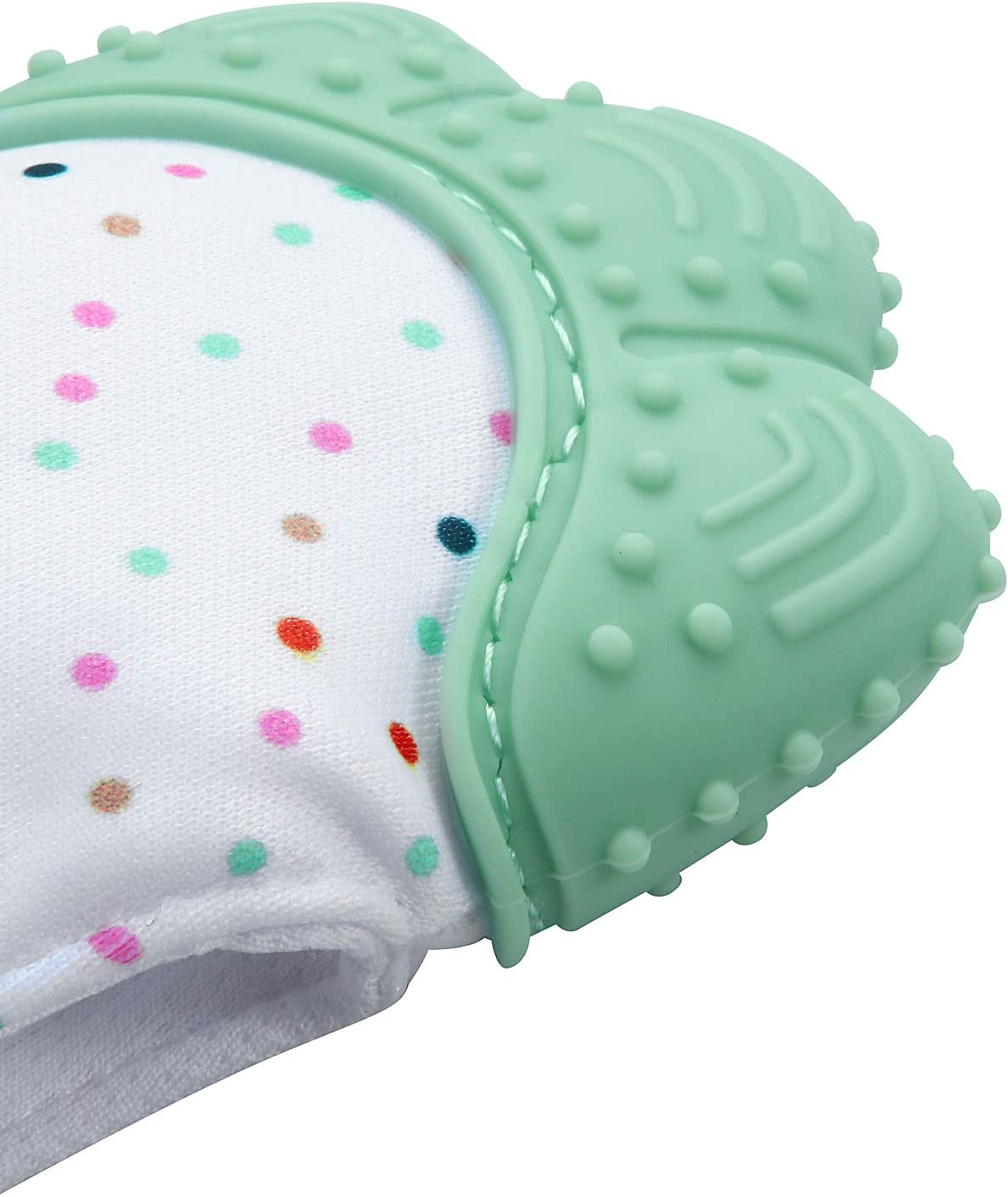 Pandaear 2 Pack Soothing Teething Mitten, Pain Relief, Protection Glove, Stimulating Teether, 0-12 Months (Blue)