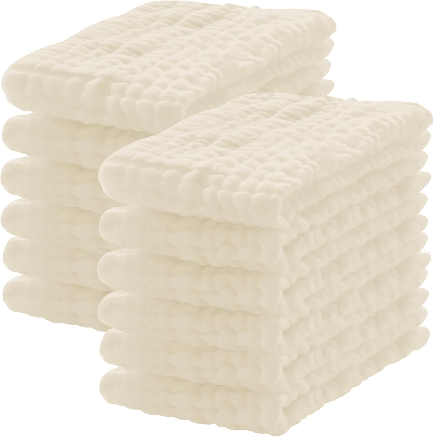 12 Pack Muslin Burp Cloths 100% Cotton Muslin Cloths Large 20''X10'' Extra Soft and Absorbent Baby Burping Cloth - Aqua