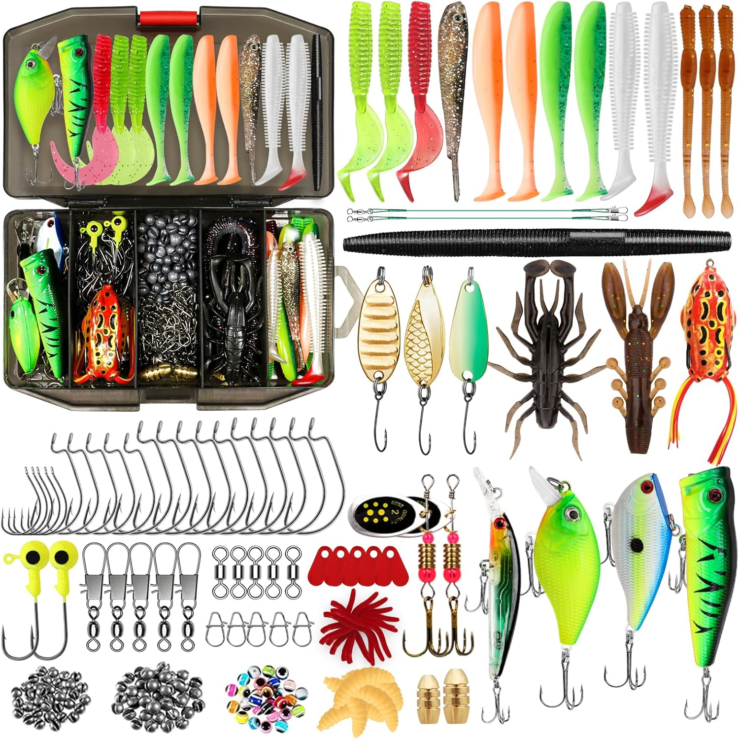 TRUSCEND Widely Used Fishing Bait Rigs Worth Ever Penny, Selected Fishing Lures & Tackle Kit for Starter Freshwater Fishing, Economic/Giftable/Premium Fishing Gear Set Available, Perfect Fishing Gifts