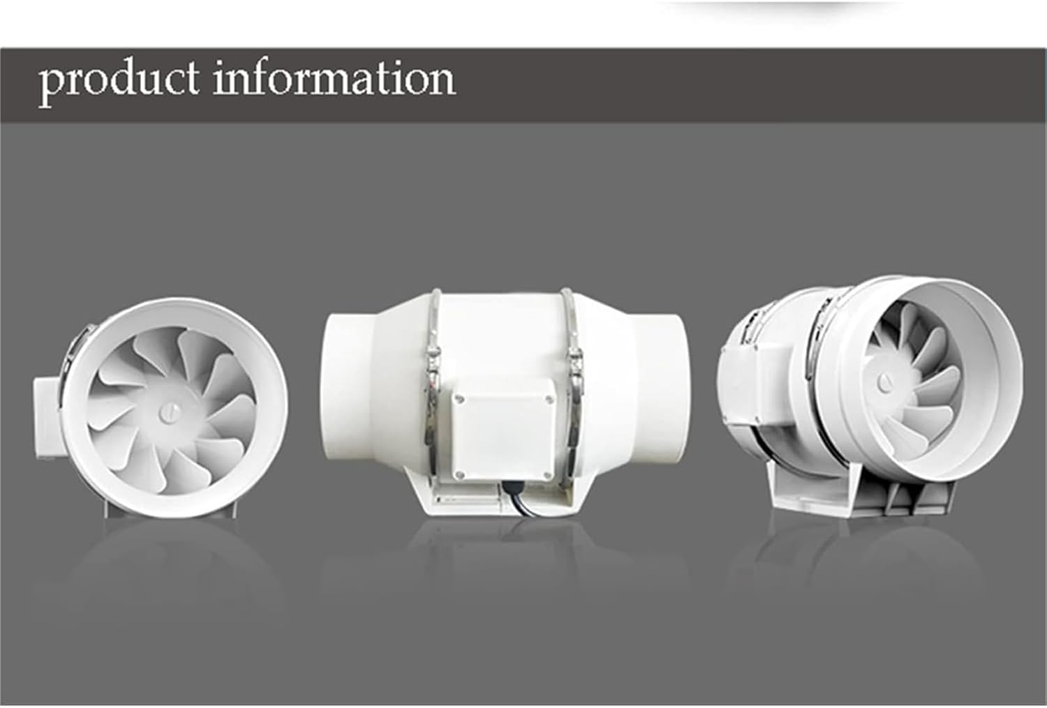 8" Inline Duct Fan Pre-Wired Exhaust Fan,Ventilation Fan Hydroponic Inline Exhaust Industrial Vent Silent Fan Extractor Duct for Grow Tents/Hydroponics/Booster Smoke Moving White Immutable Speed image number 2