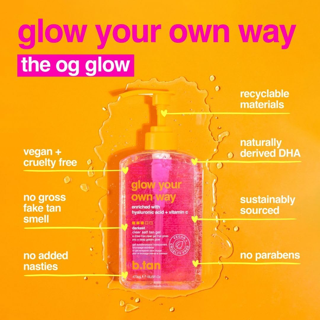 B.Tan Glow Your Own Way Clear Self Tan Gel for Women 16 Oz Gel image number 1