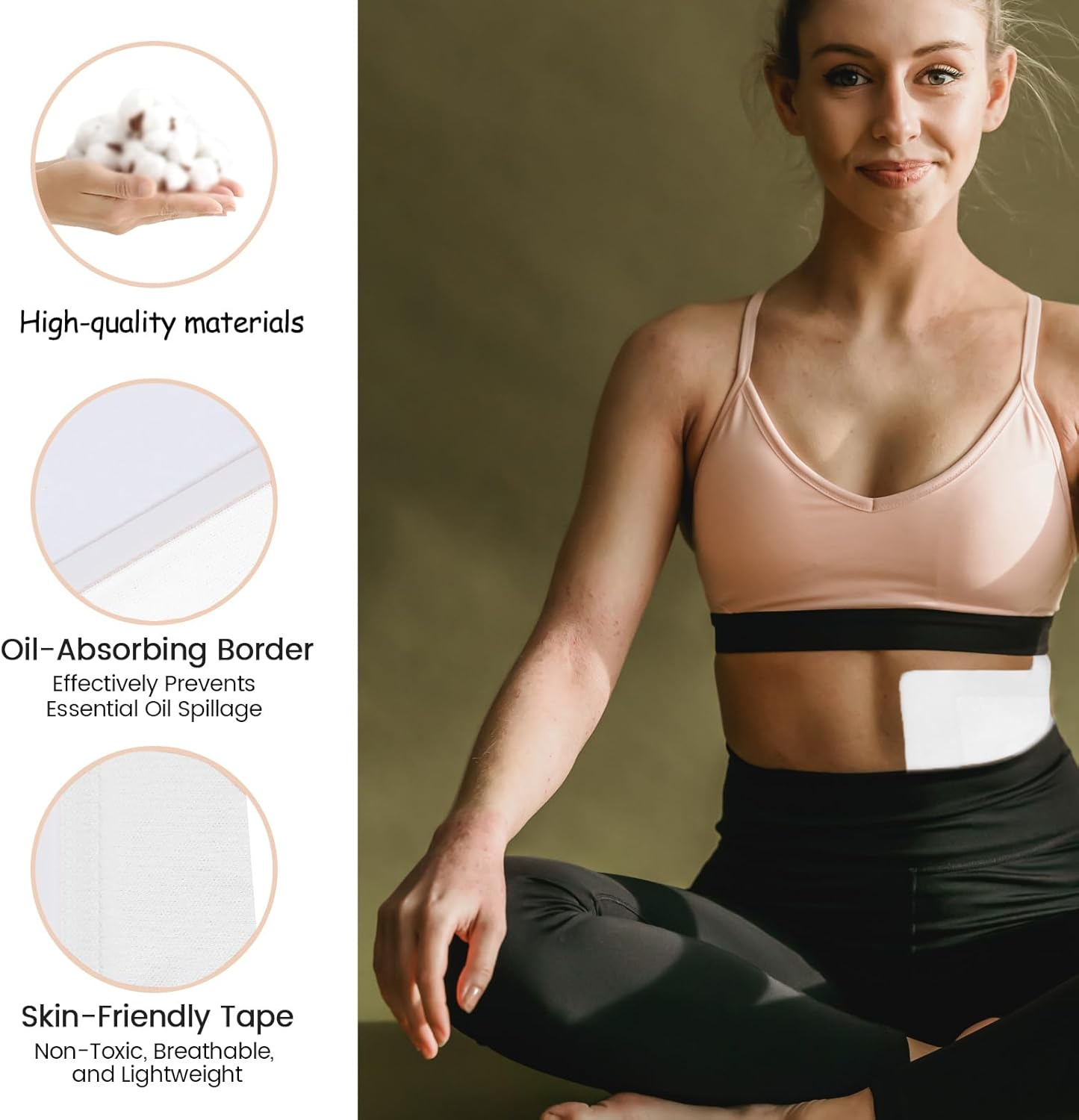 RYAOLFLY 12 PCS Self-Adhesive Organic Castor Oil Pack Kit, Castor Oil Wrap for Stomach/Waist/Back, Oil-Leakproof & High-Absorbent Organic Cotton, Adhesive Castor Oil Wrap for Liver Detox image number 6