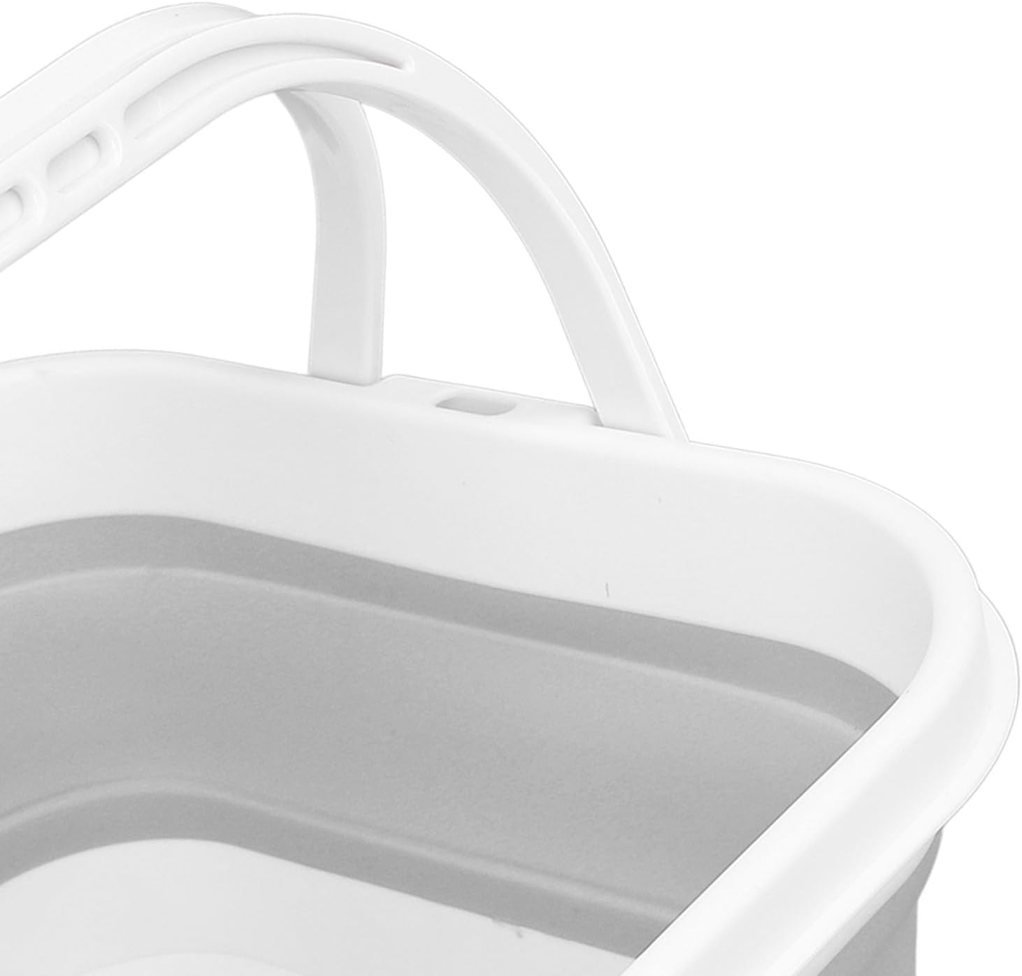 Toy Storage Box Foldable, Cute Bath Toy Organizer with Removable Base Quick Drain High Capacity for Toiletries Towels Bathroom Toy Holder (White+Grey)