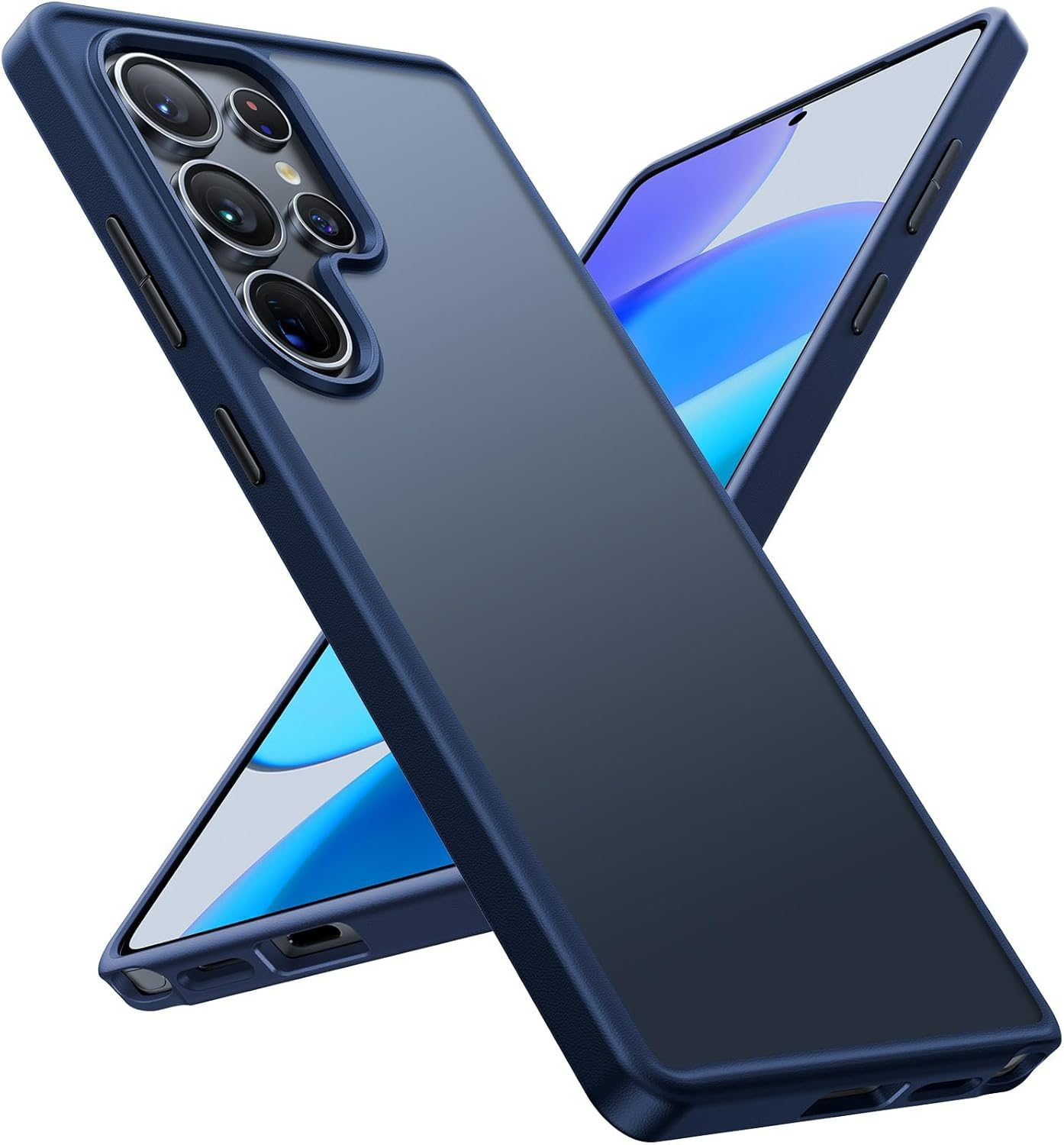 TORRAS Shockproof for Samsung Galaxy S25 Ultra Case 6.8'',12FT Military Grade Drop Tested, Protective Hard Semi-Clear Matte Back & Soft Edge Slim Galaxy S25 Ultra Clear Case Guardian Series, Clear