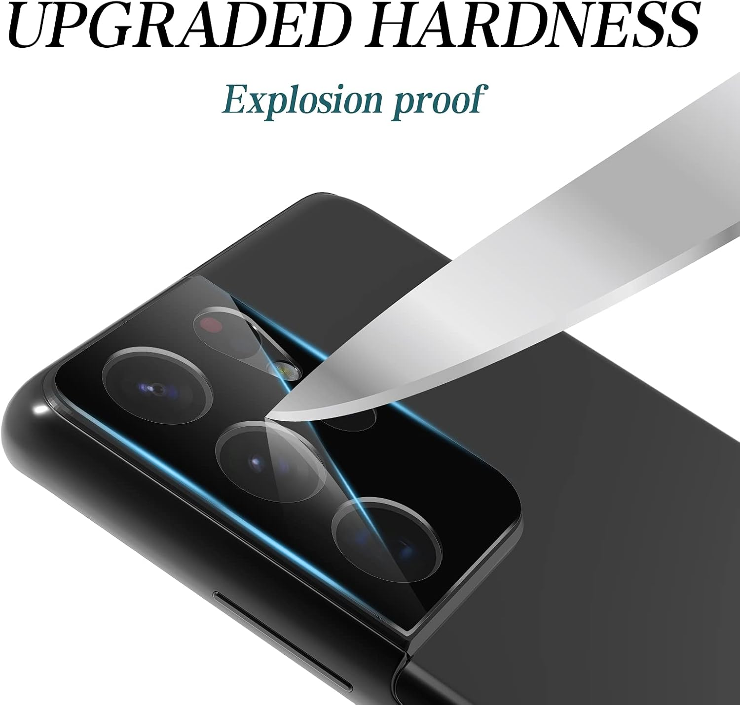 Cloudvalley Camera Lens Protector for Samsung Galaxy S21 Ultra 6.8 Inch, [3 Pack] Anti-Scratch Tempered Glass Back Camera Protection [Ultra-Thin], Black - Gold image number 4