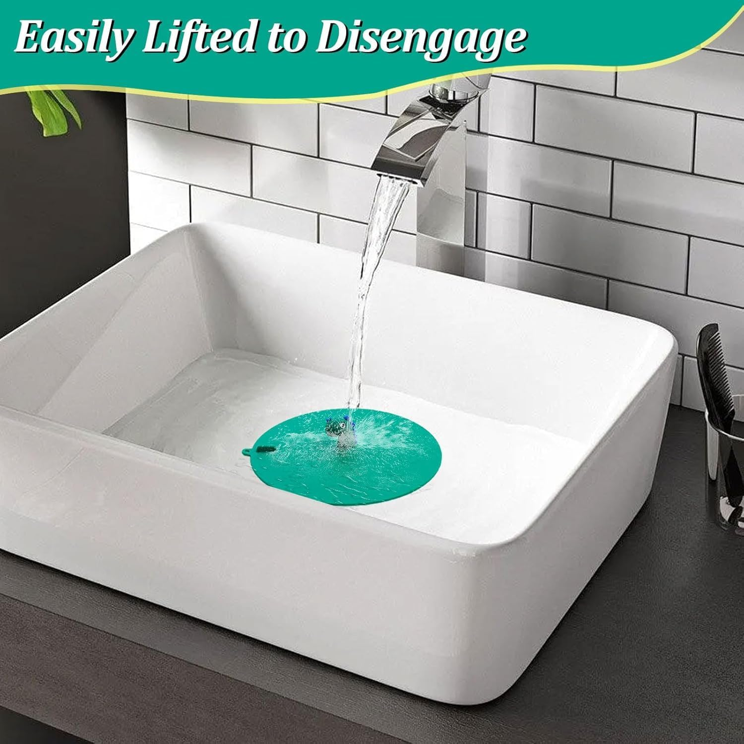 Bathtub Floor Drain Cover,Cute Silicone Odor Proof Floor Drain Cover for Kitchen and Bathroom,1 Pack (Green, One Size) image number 4