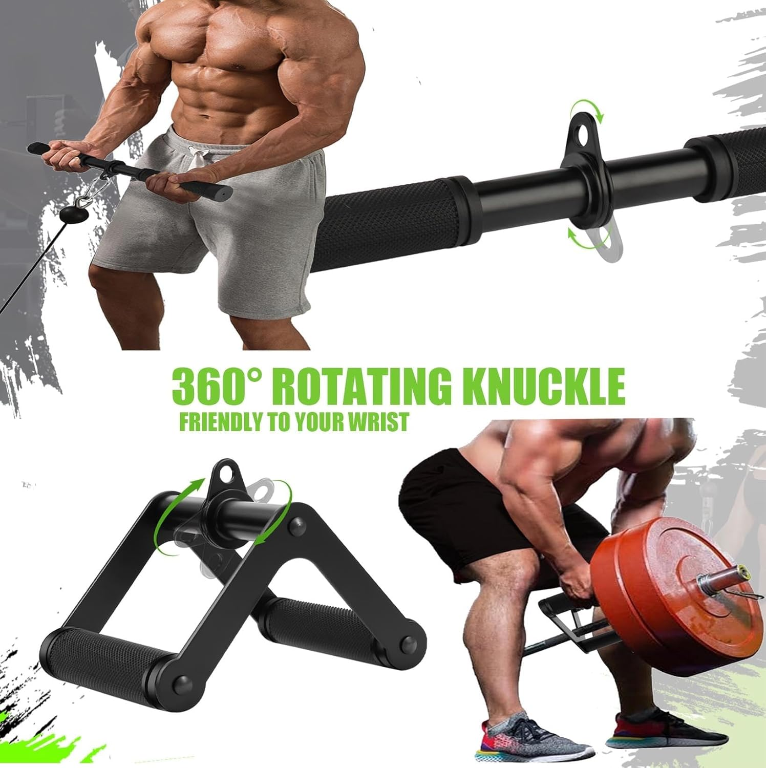 Cable Machine Attachment，Lat Pulldown Attachments Upgraded 1.3 Inch Comfort Grip Cable Attachments for Gym, Triceps Rope Bar,V Bars,Double D Bar,Homr Gym Accessories image number 6