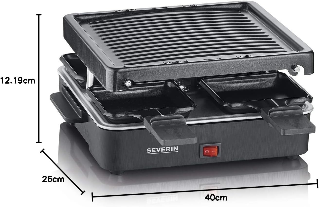 SEVERIN RG 2370 Mini Raclette Grill for 4 People Black image number 4