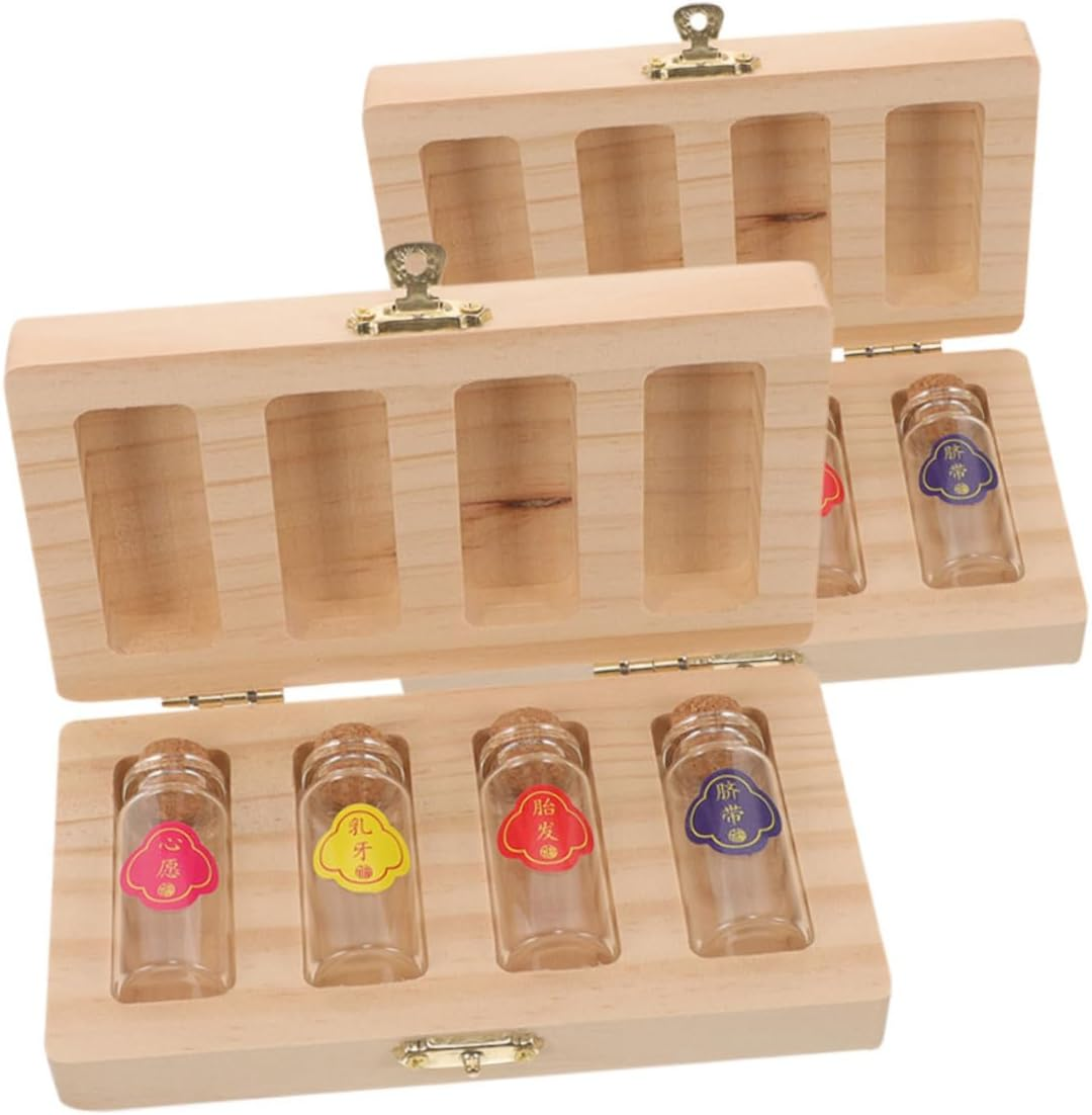 Teeth Keeper Box Hair Tooth Storage Keepsake Box Fetal Hair Umbilical Cord Memory Organizer for Newborn image number 2