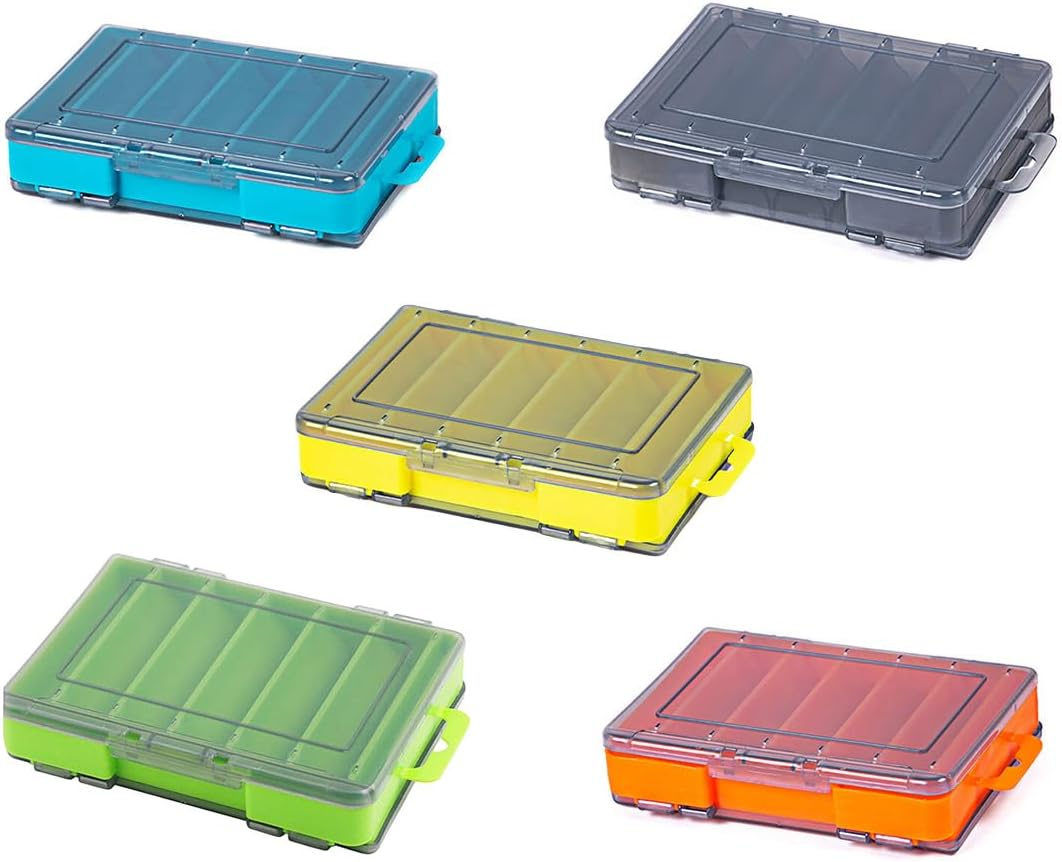 AIMALL 14-Compartment Fishing Tackle Box, Dual-Sided, Lightweight Lure and Hook Organizer, Portable Storage Solution for Anglers - Blue-S image number 3