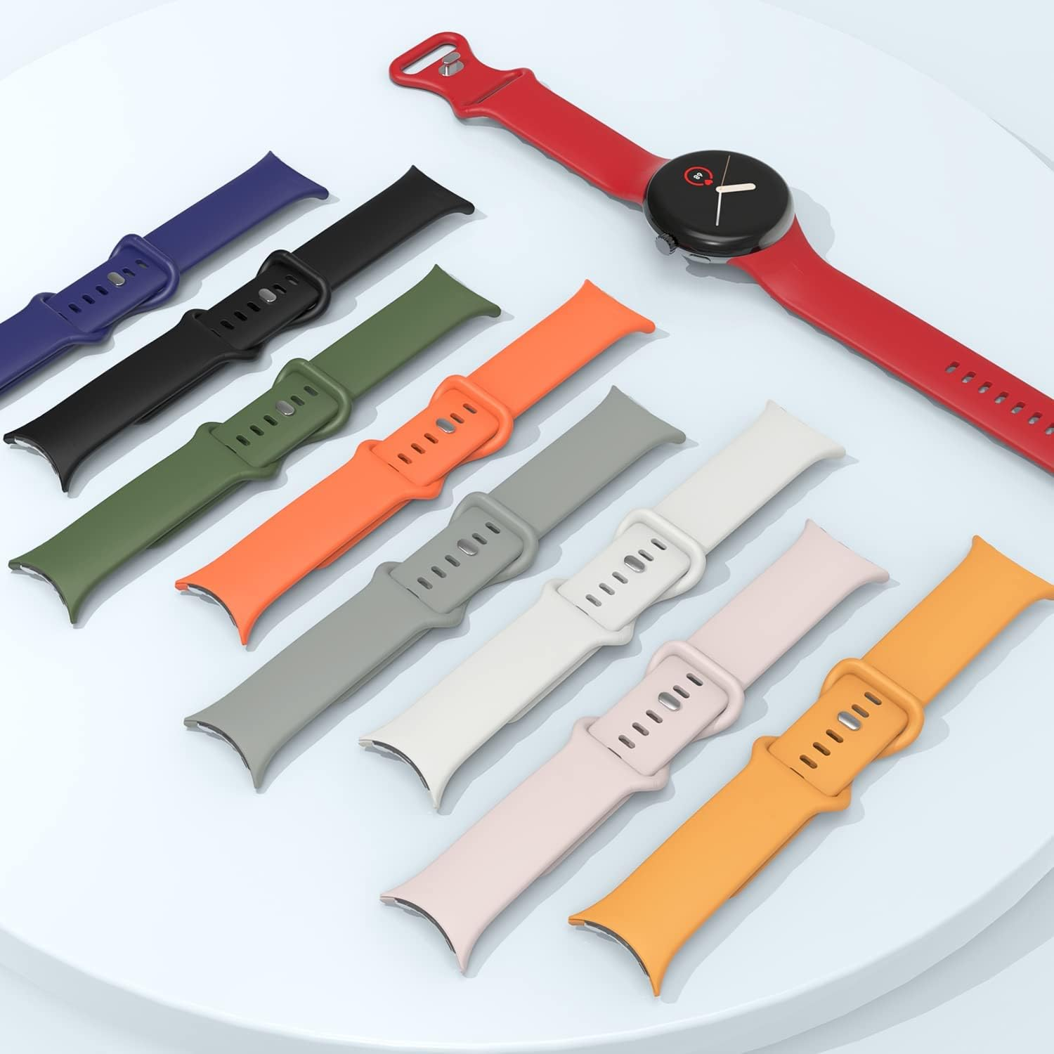 OVERSTEP Compatible with Google Pixel Watch Band, Pixel Watch Soft Silicone Wristband Waterproof Sports Band for Google Pixel Watch 2022