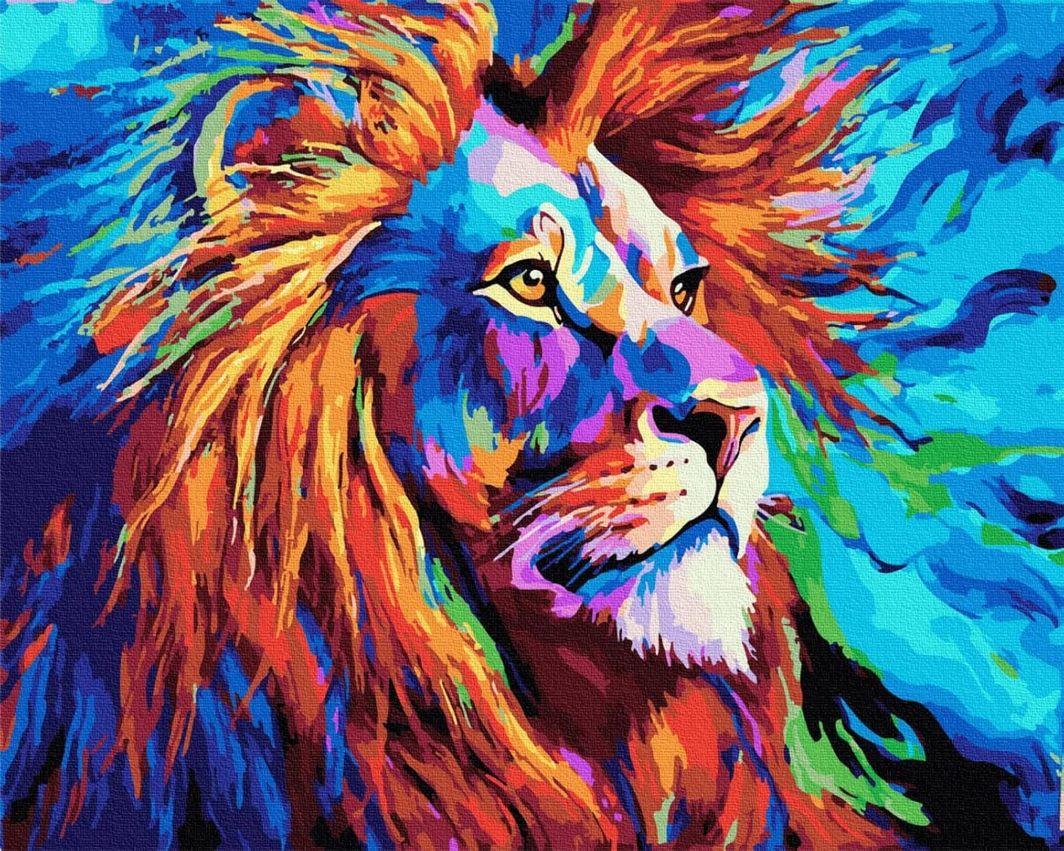 Paint by Numbers Kit for Kids, Adults Paint by Number Lion Kits on Canvas Kids Painting by Number Kit for Home Decor Painting, Color Lion 16X20Inch image number 3