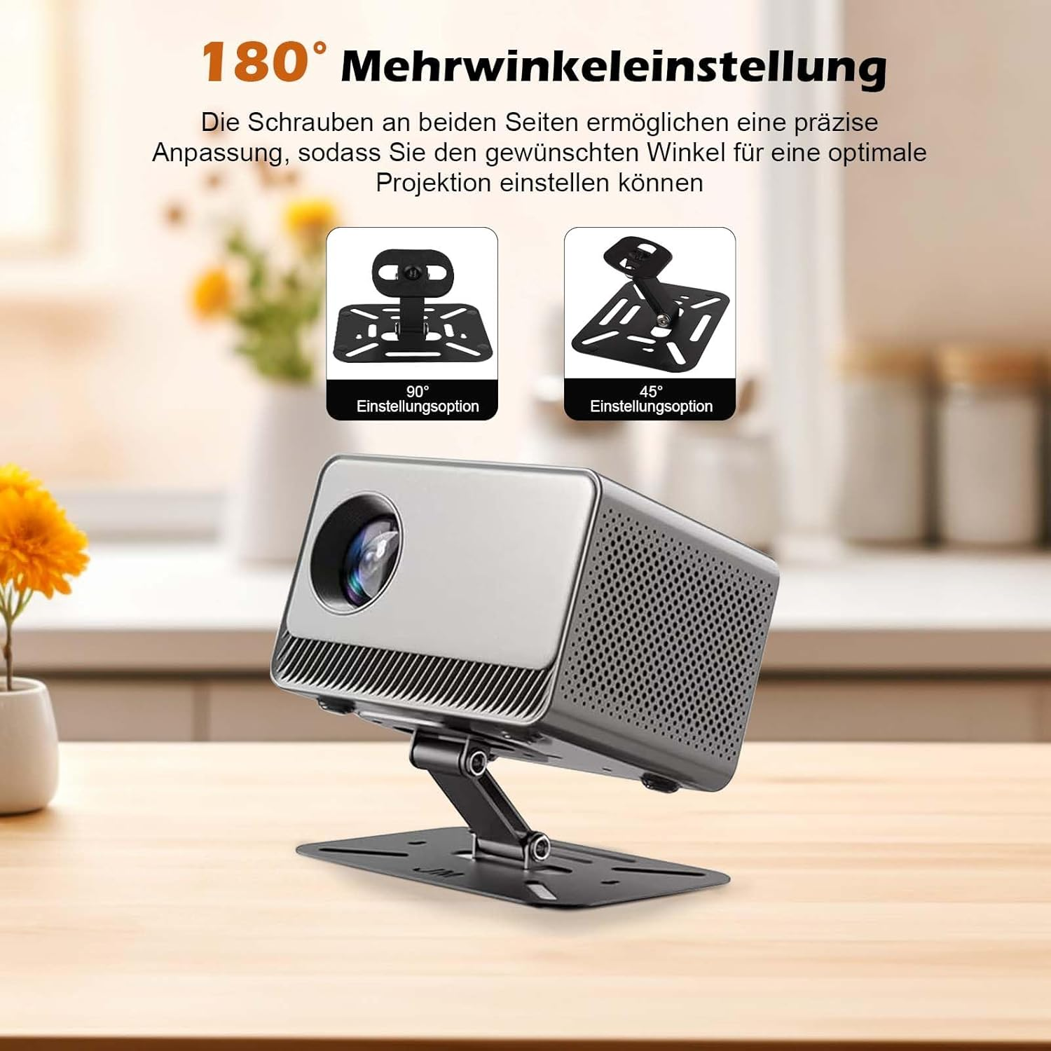 XIAOCHUAN Projector Stand, Stainless Steel Adjustable Projector Stand for Projectors with 1/4 Inch Screw Connection image number 1