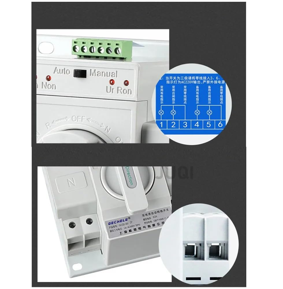 MGTCAR Dual Power Automatic Transfer Switch 2P 63A Switchgear Switch CB Class ATS Home Single Phase 110V 220V(220V) image number 2