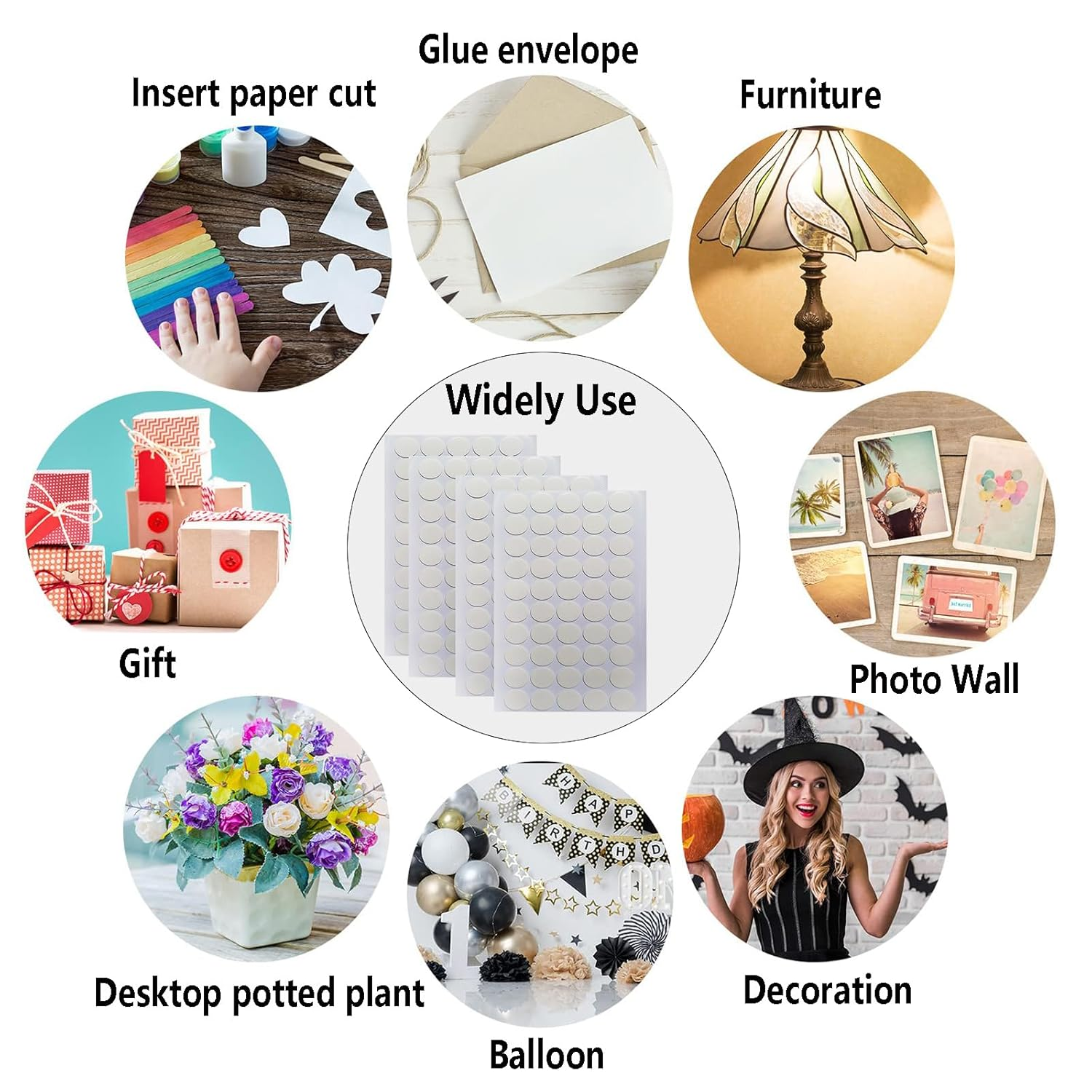 Meagtllva 200 Pieces (20Mm/0.78") Double Sided Adhesive round Stickers,Double Sided Sticky Dots,Round Clear Tape for Balloon,Crafts,Art Decoration,Wedding Decoration (20Mm-200Pcs) image number 4