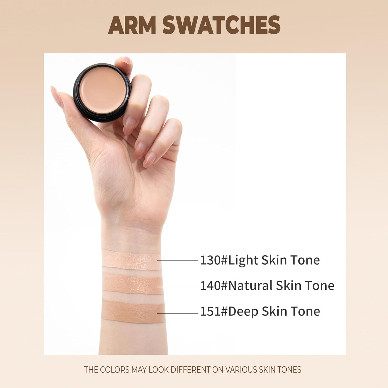 Full Coverage Concealer Cream &ndash; Waterproof Long-Lasting Corrector for Dark Circles, Tattoos, Blemishes & Scars, Lightweight & Natural Finish image number 1