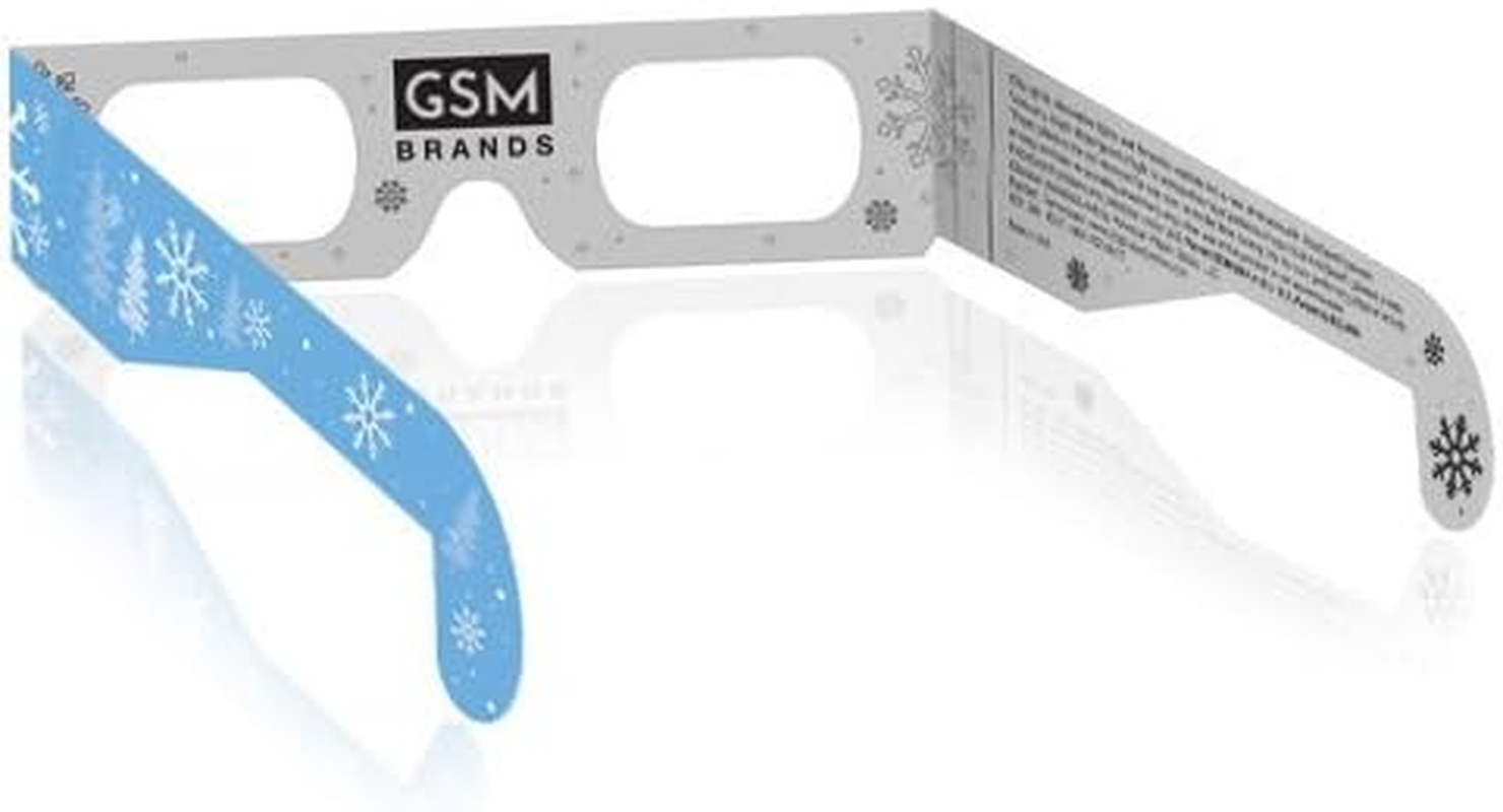 Christmas 3D Glasses - Holiday Specs Transform Lights into Magical Snowflake Image (10 Pack) image number 4
