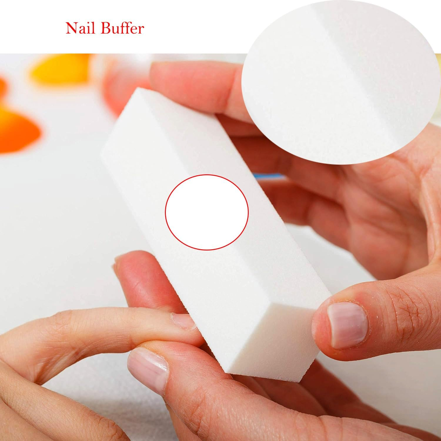 CJESLNA Nail Files and Buffers Professional Nail Art Tools Reusable Double Sided Emery Boards for Acrylic/Gel or Natural Nails (Orang 10Pcs) image number 1