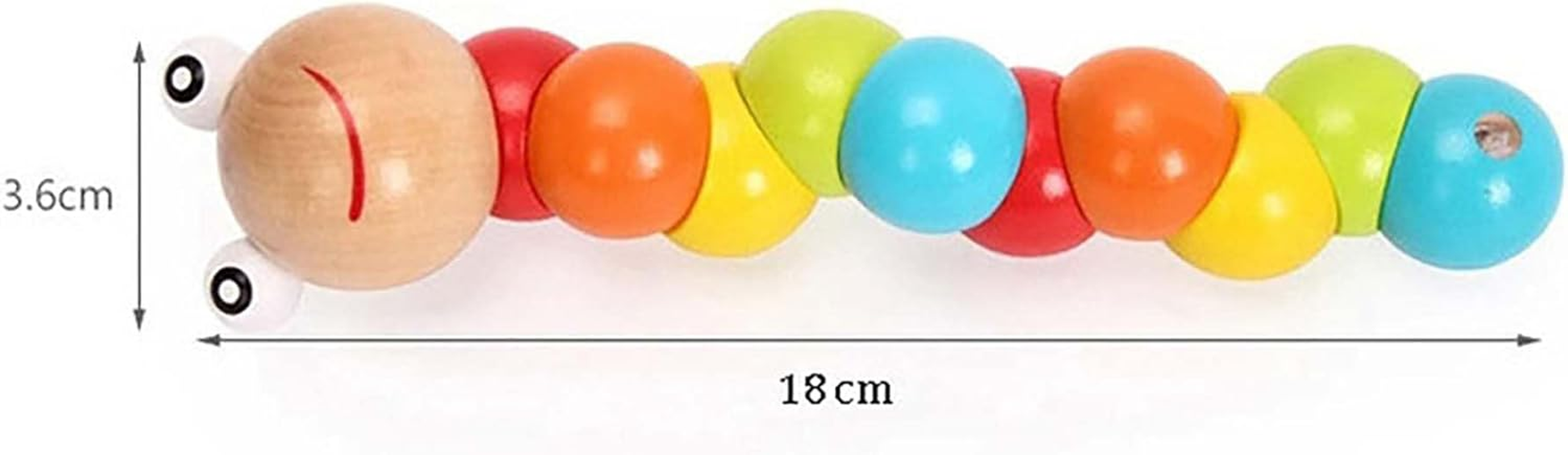 BEACENOV Wood Baby Toys 6-12 Months,Montessori Baby Development Toys,Wooden Baby Toys Twisting Caterpillar,Early Educational Toys for Baby Boys or Baby Girls Gifts, Rainbow Wooden Infant Toys (2Pack)