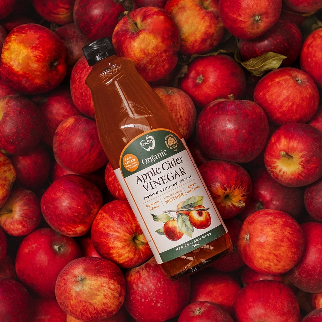 Coraltree Organic Apple Cider Vinegar &ndash; with the Living &ldquo;Mother&rdquo; &ndash; 750Ml Bottle image number 3