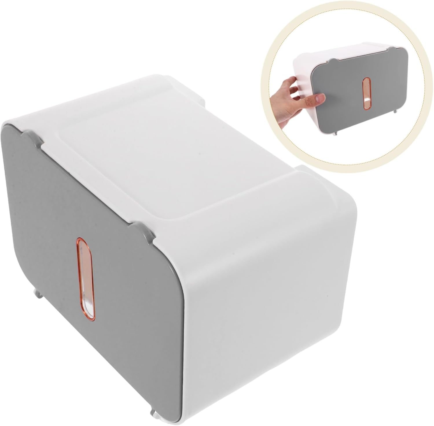 Easy Install Waterproof Wall-Mounted Paper Towel Holder Touchless Bathroom Accessory Modern Decor for Washroom image number 5