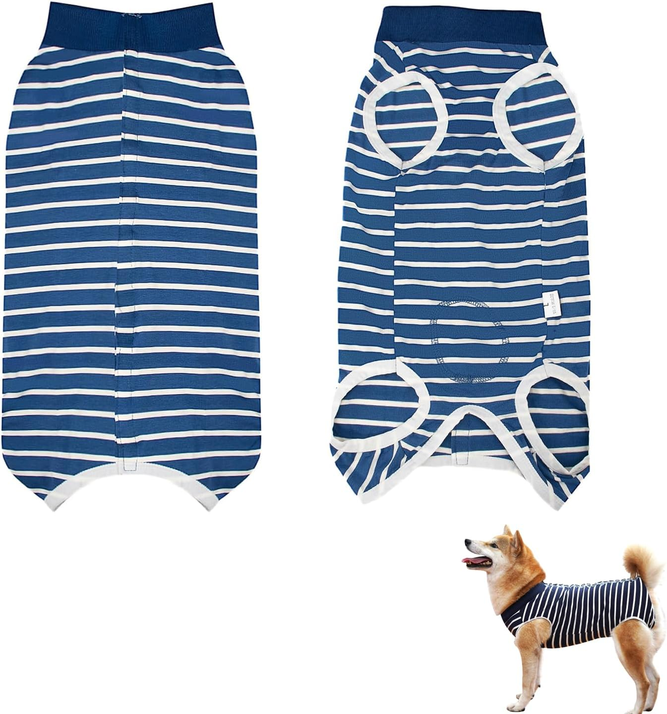 VCCLFSIA Dog Surgery Recovery Suit, Breathable Cat Onesie after Surgery for Spay Abdominal Wounds or Skin Diseases, Anti-Licking Pet Bodysuits for Male Female Cats Dogs (Blue, 2XL) image number 1