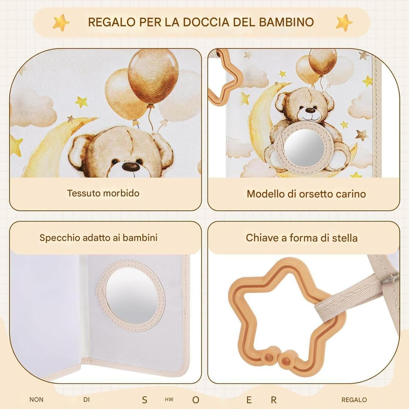 Family Photo Album for Children | Soft Fabric Album for Families | Educational Memorabilia with 17 Photos Decoration for Bedroom Travel Cot Strollers image number 2