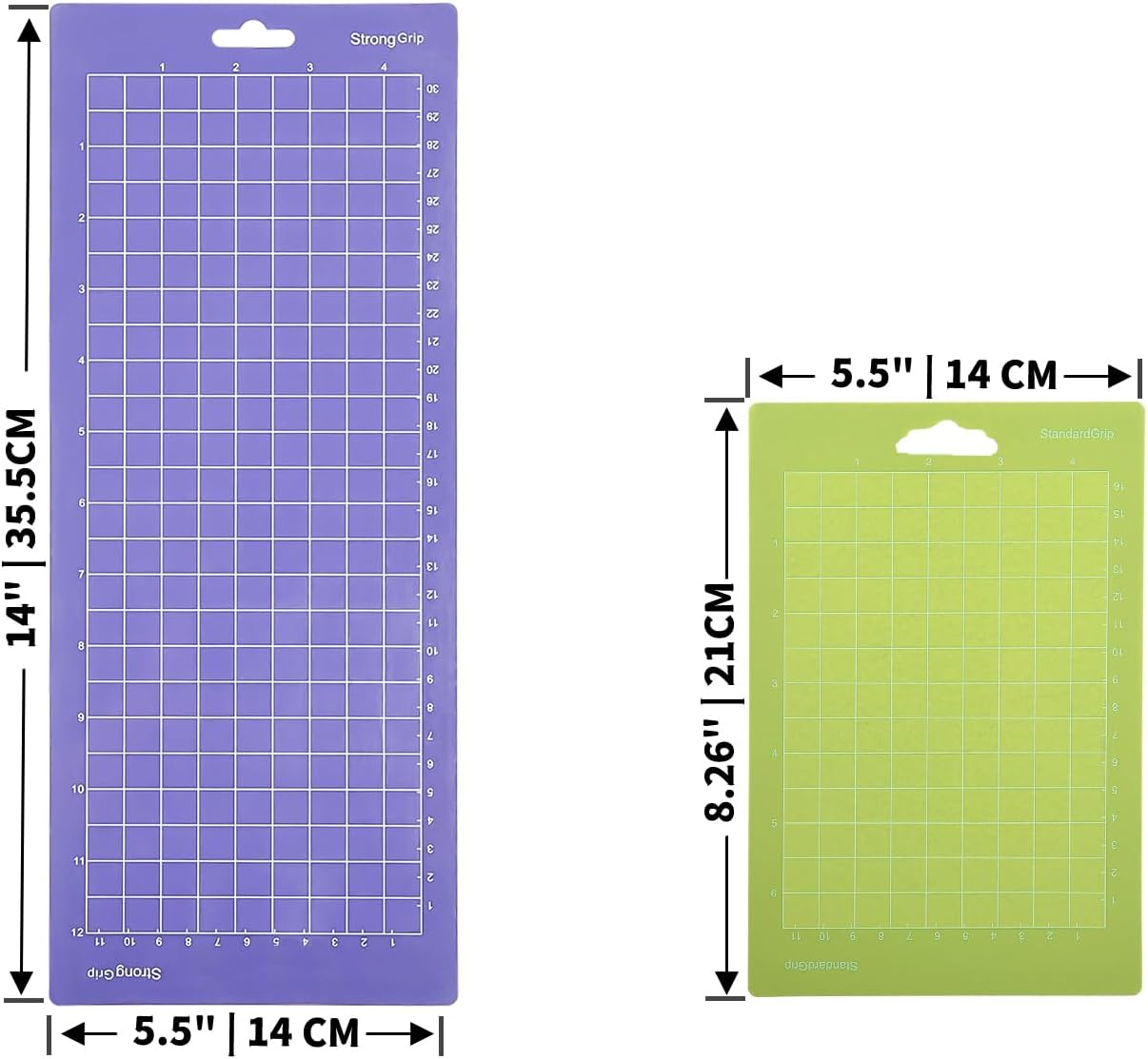 THANMAO 4.5" X 12" + 4.5" X 6.5"Cutting Mat，Blue Light Grip/Green Standard Grip/Purple Strong Grip, Adhesive Cutting Mats，Accessories for Cricut Joy（6 Pack） image number 3